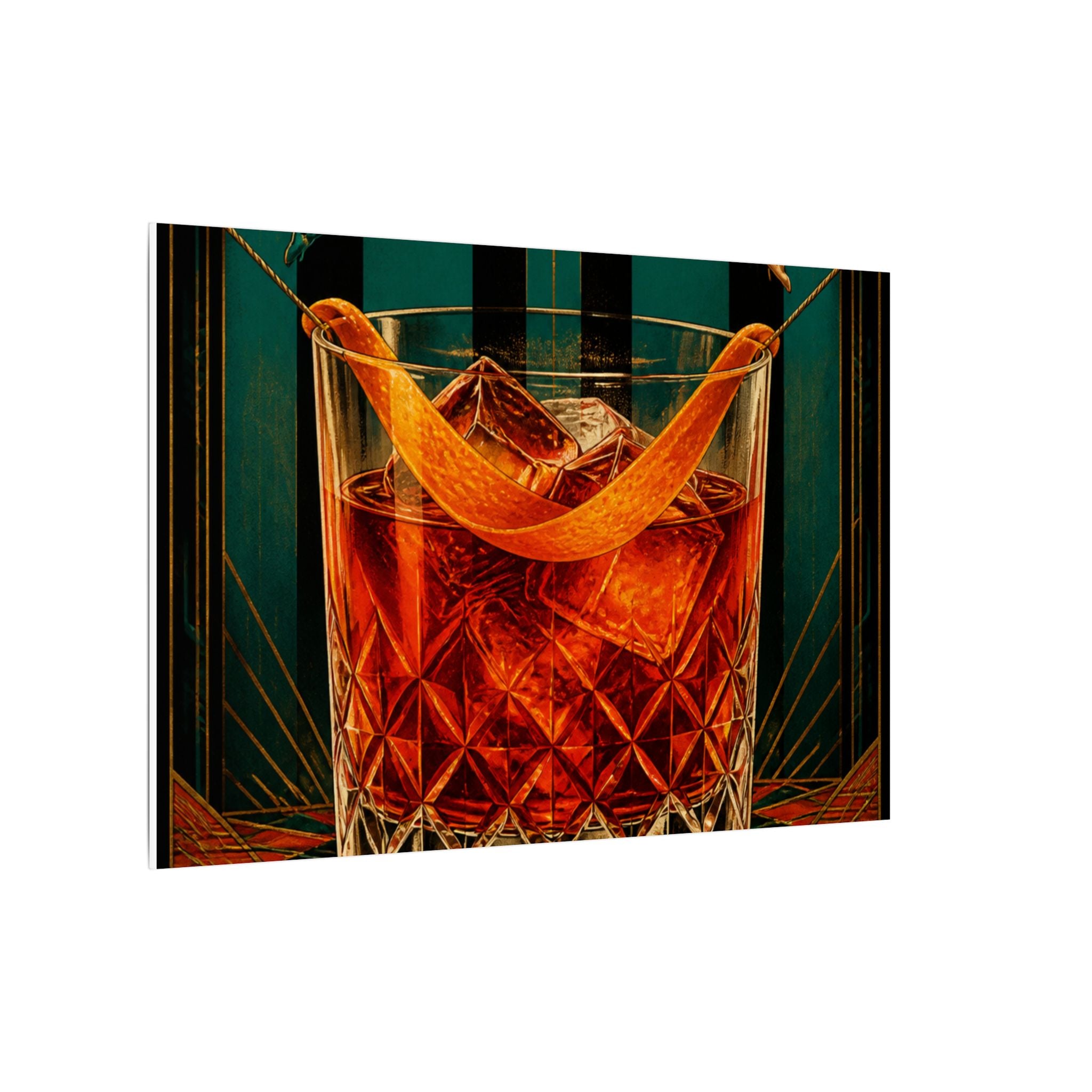 Negroni Trapeze Act Wall Art Canvas 24×36 Art Deco Bar Area Decor Maximalist Print
