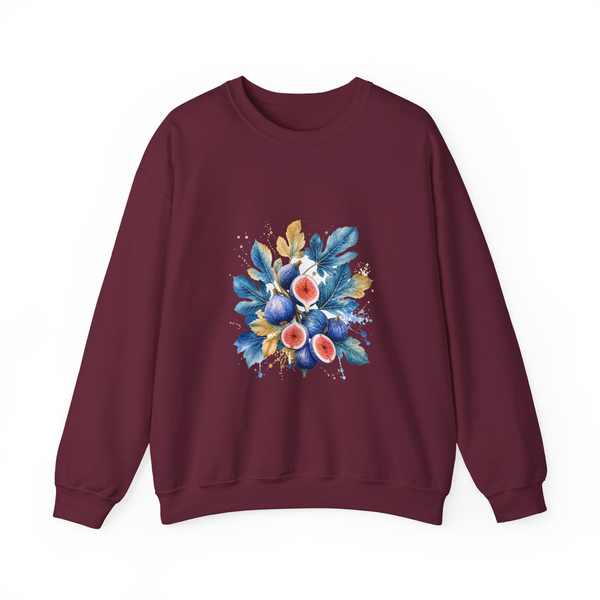 Matching Couple Sweatshirt - Olive Branch & Fig Matching Couple Comfort Colors Crew Watercolor Art His Hers Birthday Gift - Design B