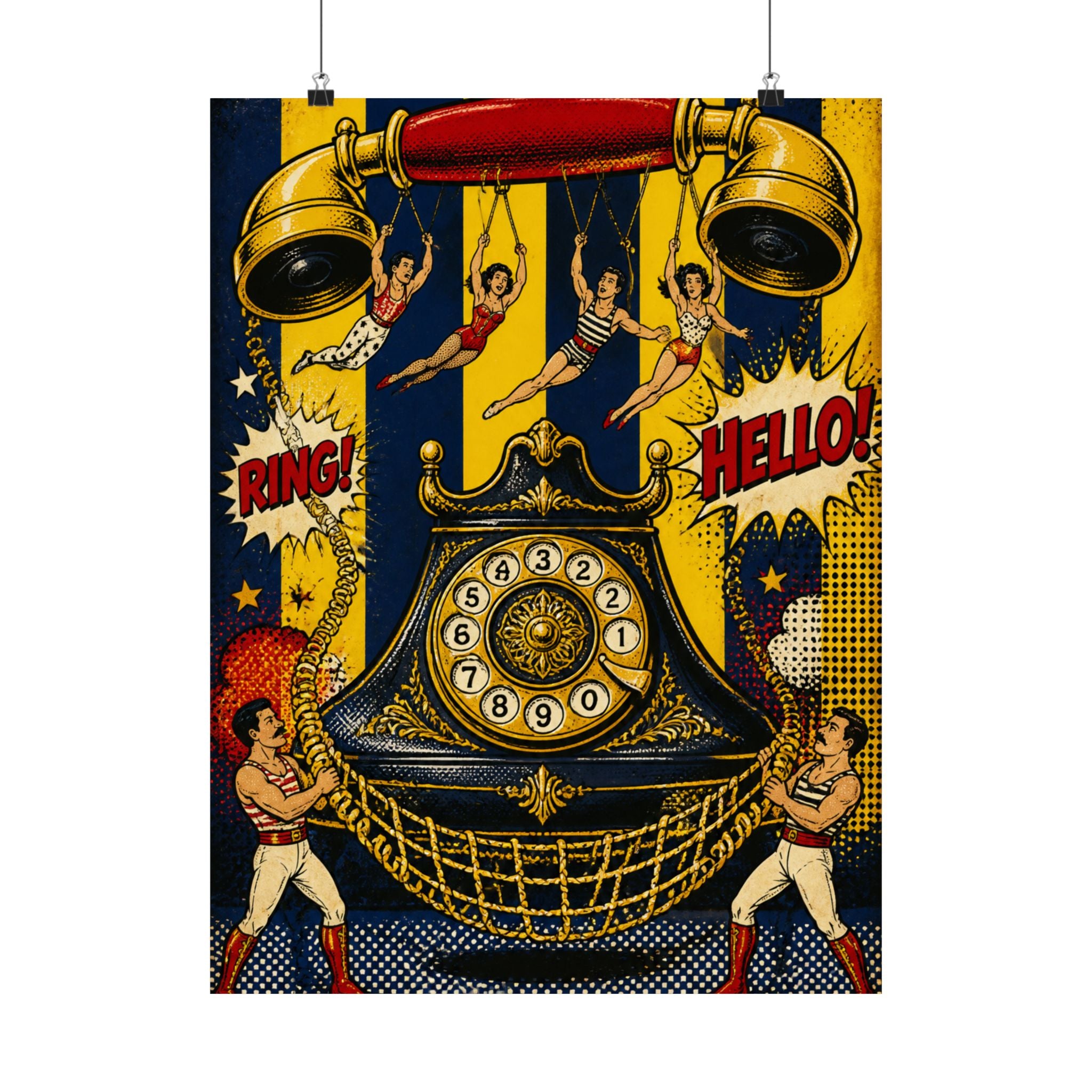 Vintage Telephone Booth Wall Art Poster 18×24 Pop Art Living Room Decor Maximalist Print