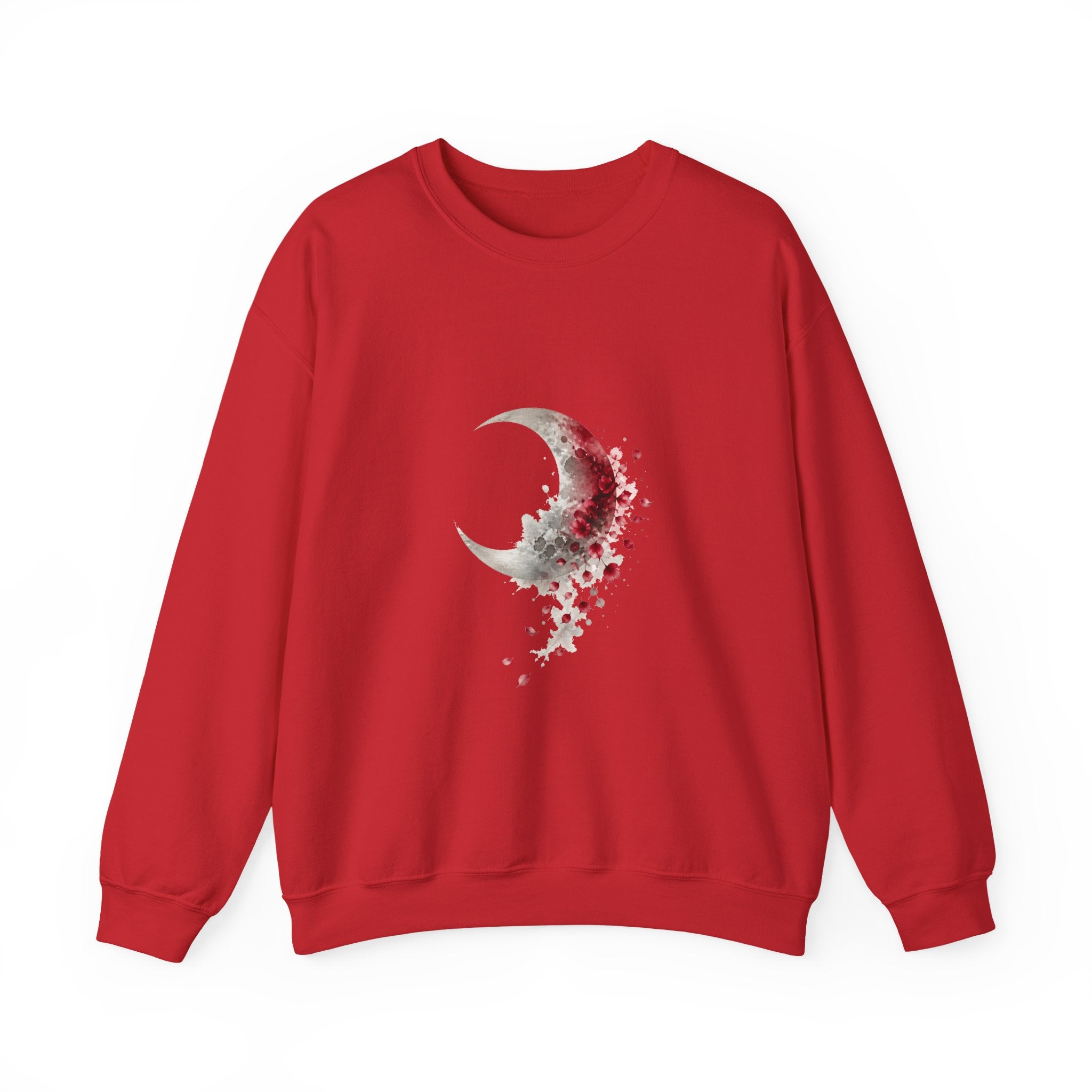 Matching Couple Sweatshirt - Waxing & Waning Moon Matching Couple Comfort Colors Crew Watercolor Art His Hers Birthday Gift - Design B