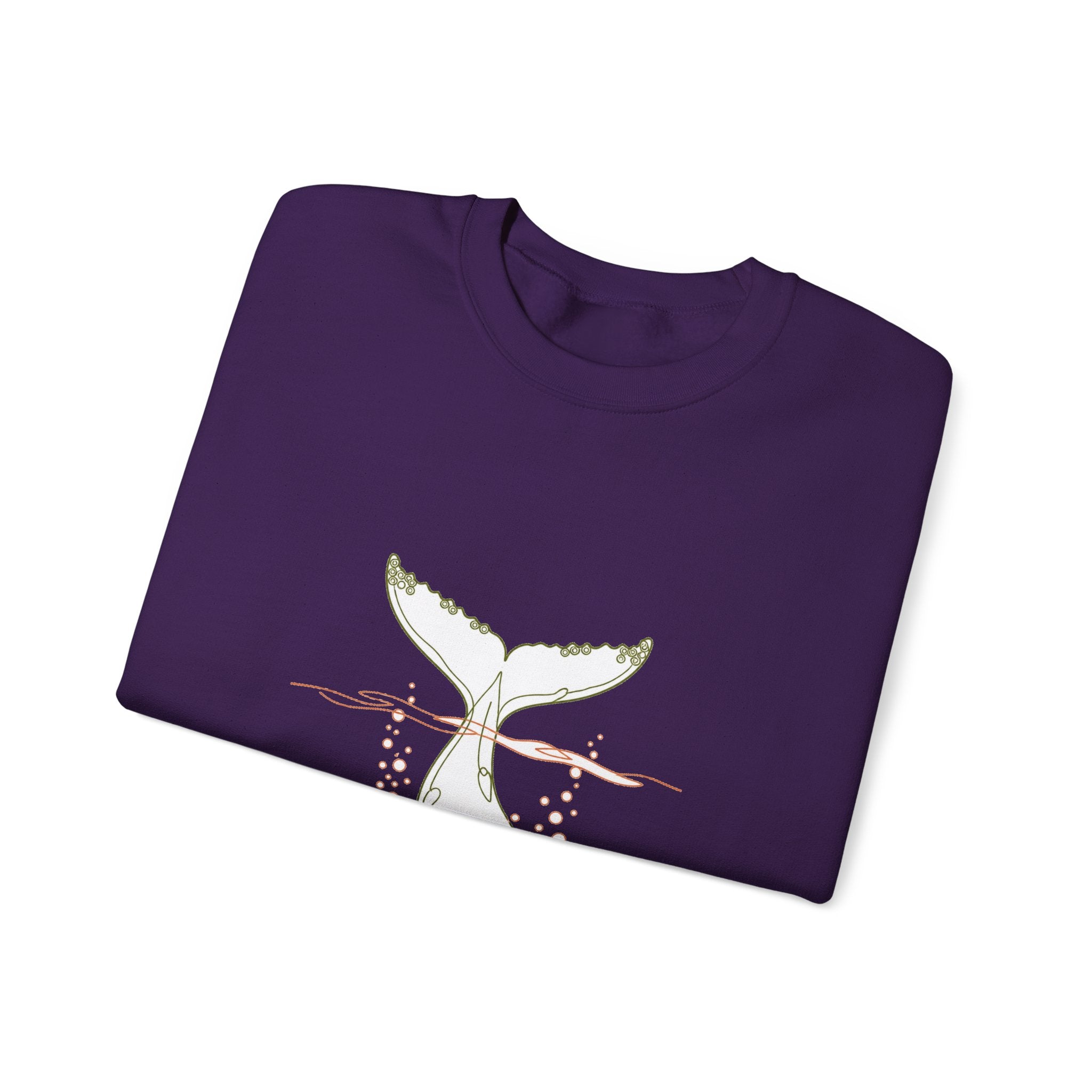 Matching Couple Sweatshirt - Eagle & Whale Matching Couple Premium Fleece Sweatshirt Minimalist Art His Hers Christmas Gift - Design B