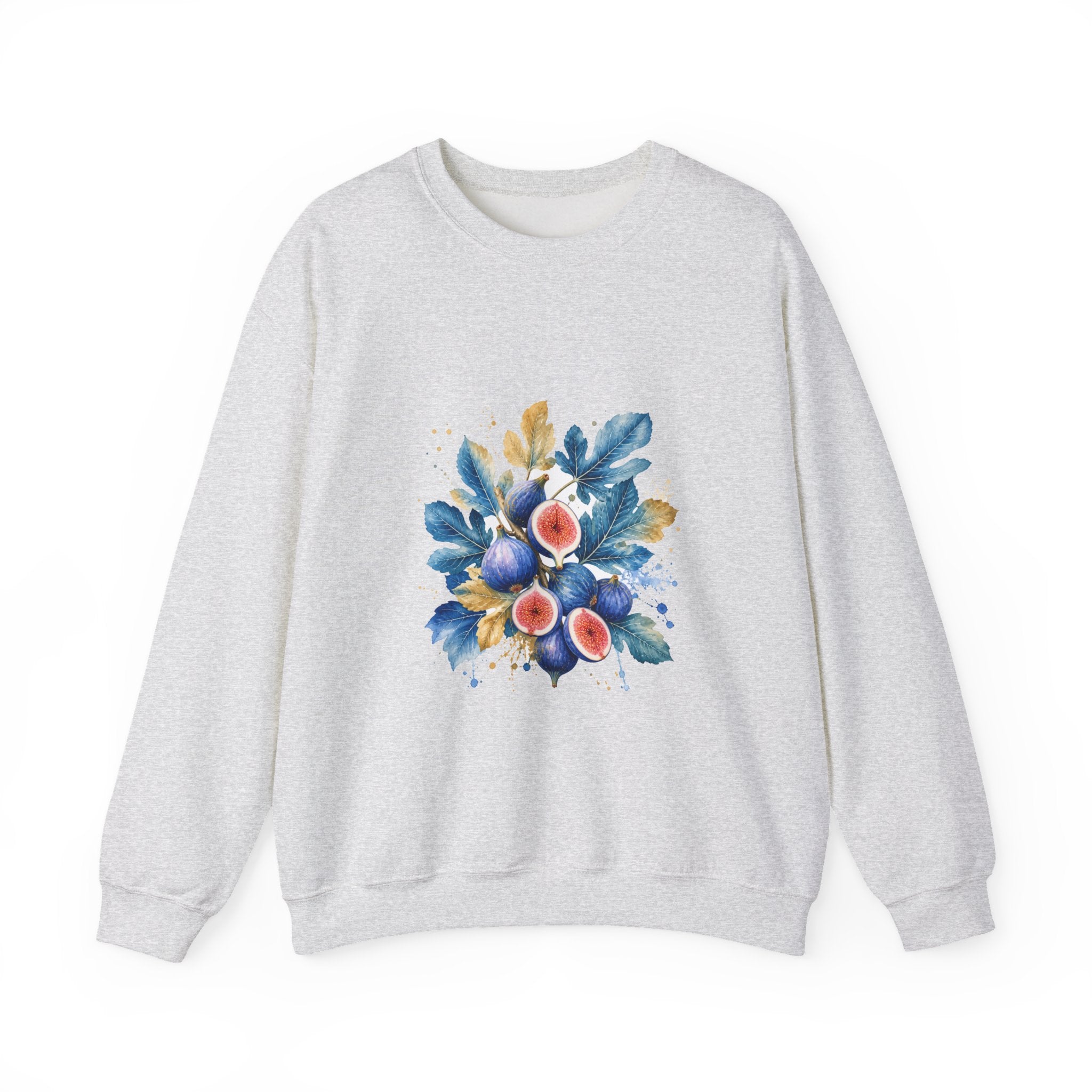 Matching Couple Sweatshirt - Olive Branch & Fig Matching Couple Comfort Colors Crew Watercolor Art His Hers Birthday Gift - Design B