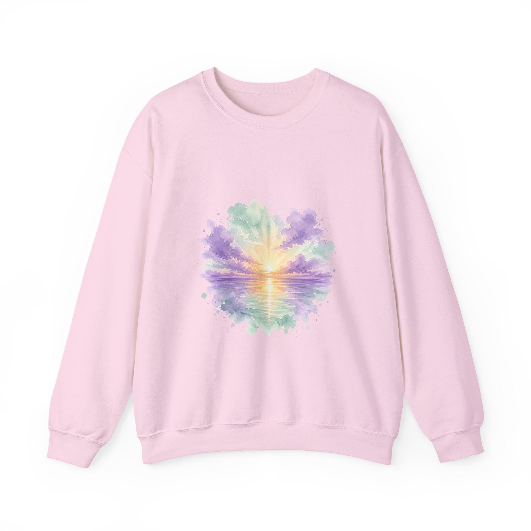 Matching Couple Sweatshirt - Sunrise & Sunset Matching Couple Comfort Colors Crew Watercolor Art His Hers Birthday Gift - Design A