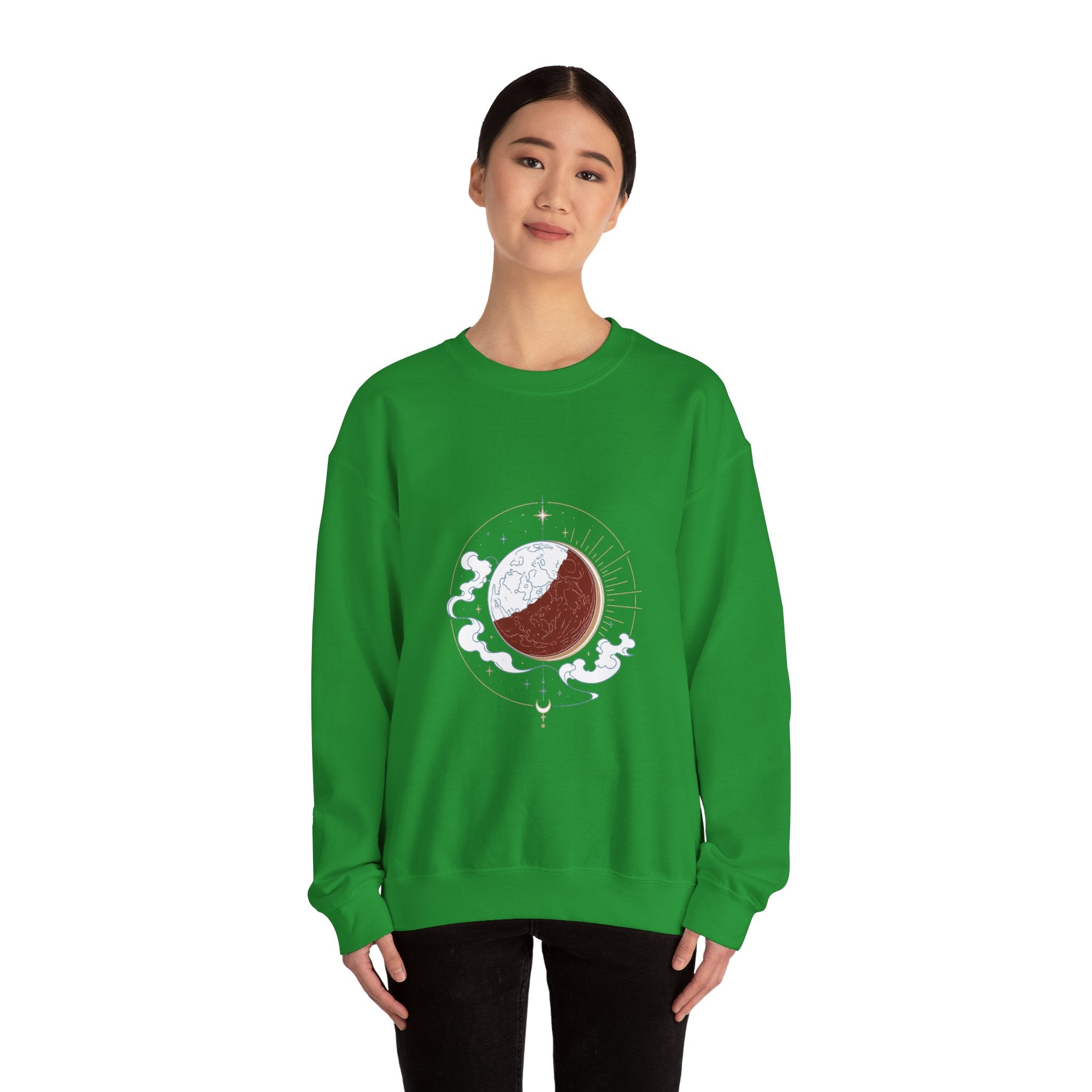 Matching Couple Sweatshirt - Solar & Lunar Eclipse Matching Couple Comfort Colors Crew Minimalist Art His Hers Christmas Gift - Design B
