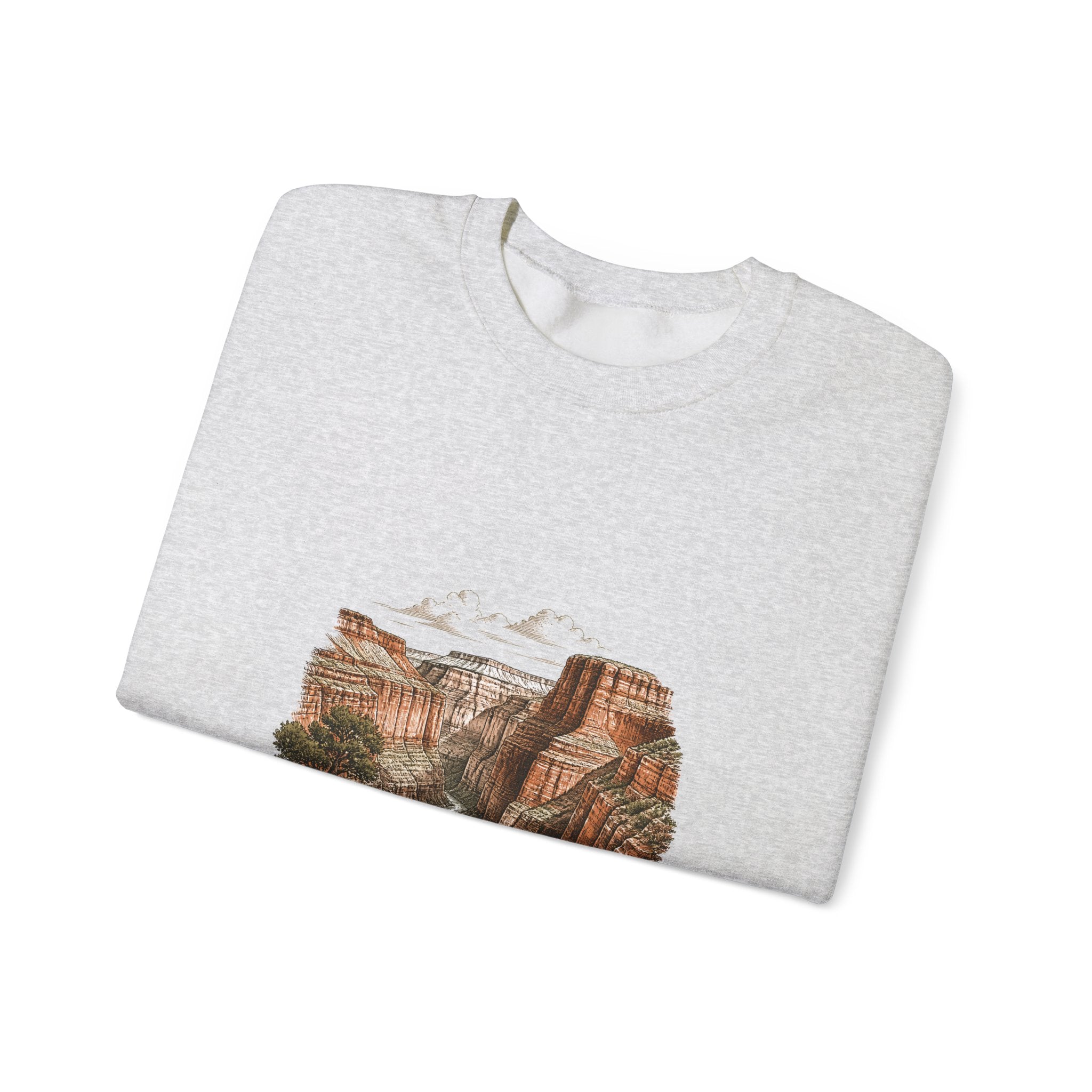 Matching Couple Sweatshirt - Lavender Fields & Canyon Matching Couple Premium Fleece Sweatshirt Hand-Drawn Art His Hers Anniversary Gift - Design B