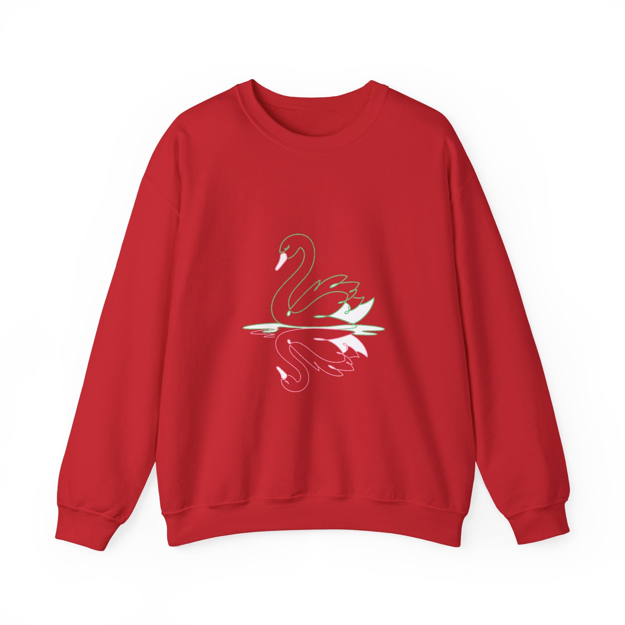 Matching Couple Sweatshirt - Raven & Swan Matching Couple Crewneck Sweatshirt Minimalist Art His Hers Valentine Gift - Design B
