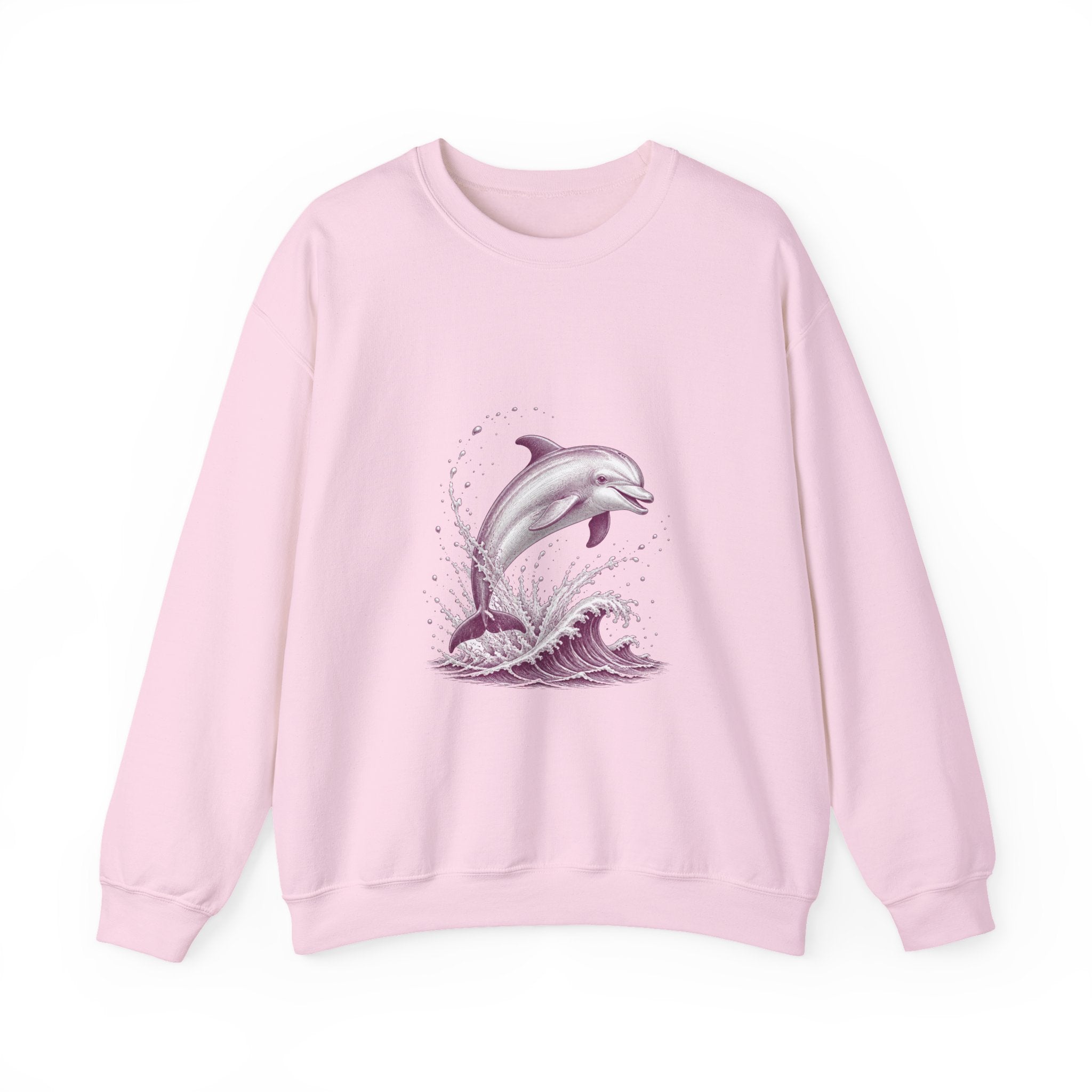 Matching Couple Sweatshirt - Shark & Dolphin Matching Couple Comfort Colors Crew Vintage Art His Hers Honeymoon Gift - Design B