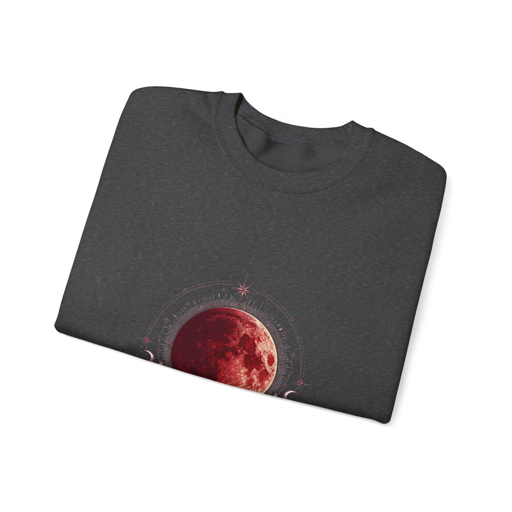 Matching Couple Sweatshirt - Solar & Lunar Eclipse Matching Couple Premium Fleece Sweatshirt Vintage Art His Hers Honeymoon Gift - Design B