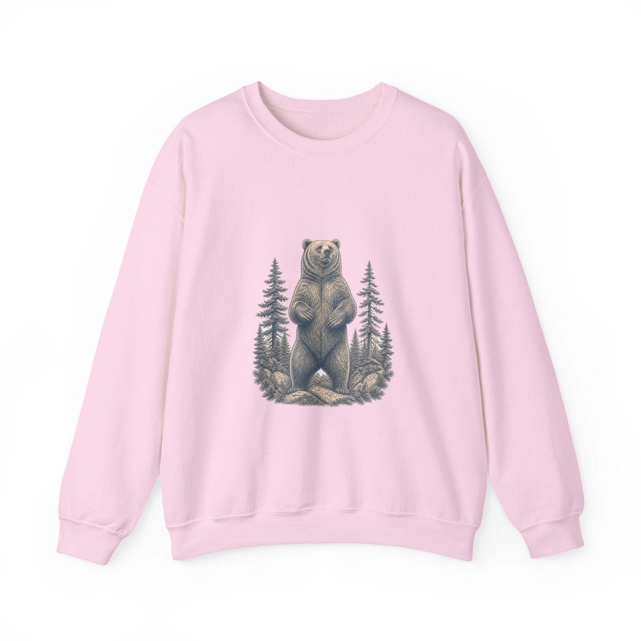Matching Couple Sweatshirt - Bear & Deer Matching Couple Comfort Colors Crew Vintage Art His Hers Honeymoon Gift - Design A