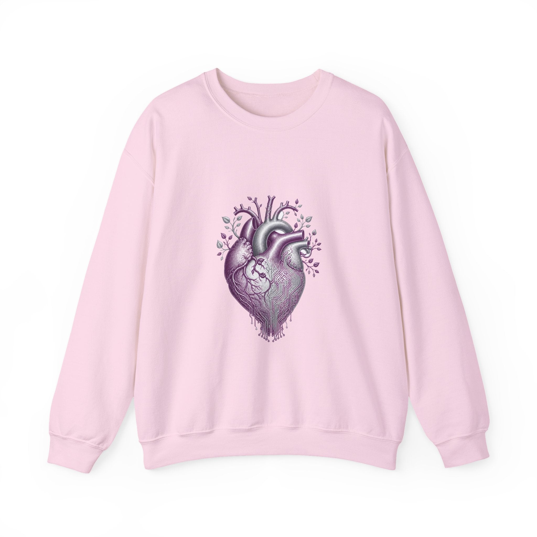 Matching Couple Sweatshirt - Robot & Heart Matching Couple Comfort Colors Crew Vintage Art His Hers Honeymoon Gift - Design B