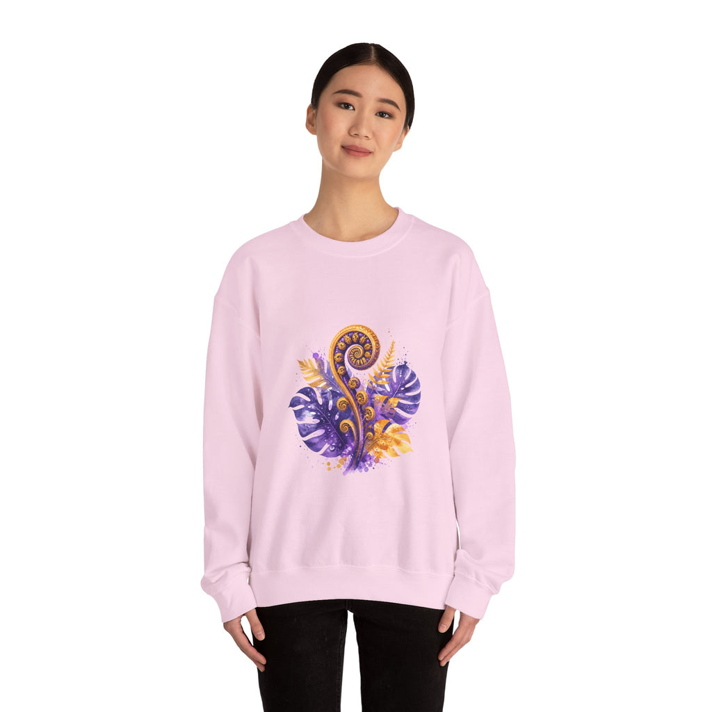 Matching Couple Sweatshirt - Desert & Rainforest Matching Couple Crewneck Sweatshirt Watercolor Art His Hers Engagement Gift - Design B