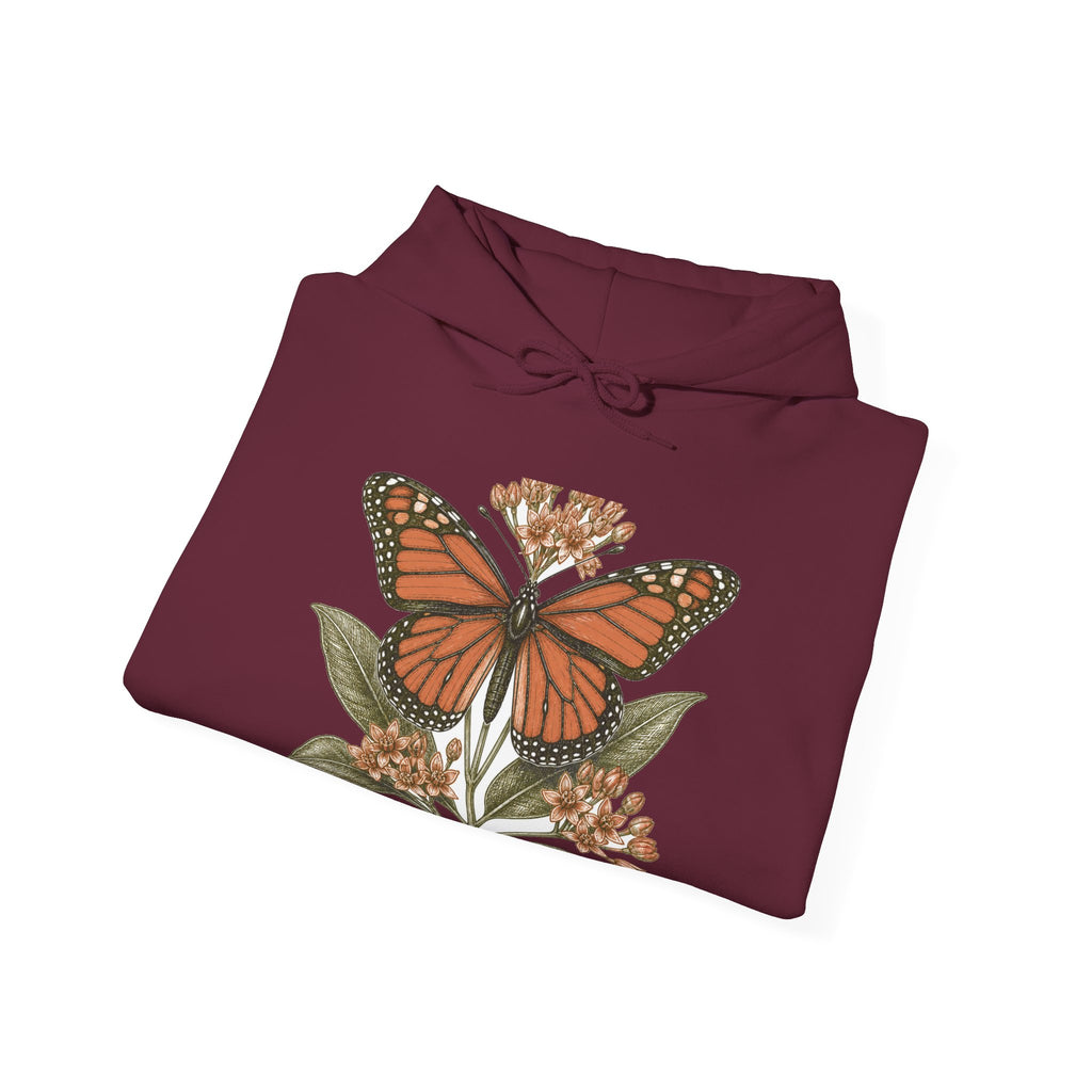 Matching Couple Sweatshirt - Butterfly & Moth Matching Couple Hooded Sweatshirt Hand-Drawn Art His Hers Best Friend Gift - Design A