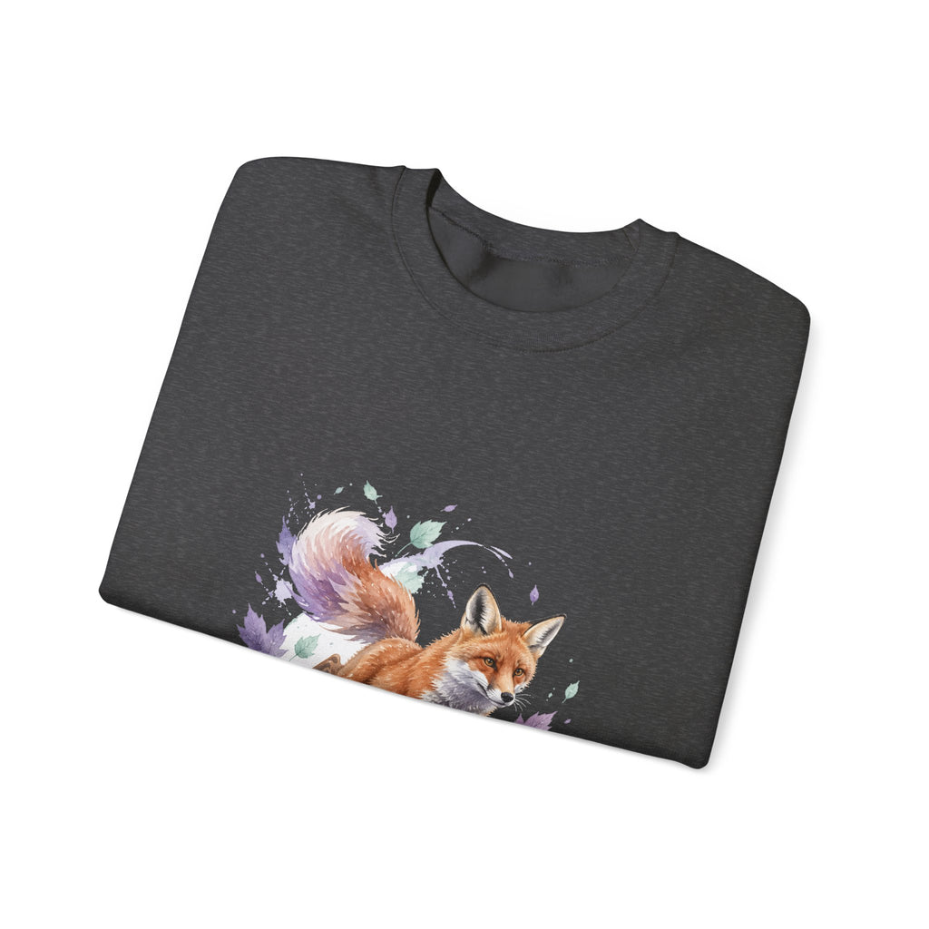 Matching Couple Sweatshirt - Fox & Rabbit Matching Couple Crewneck Sweatshirt Watercolor Art His Hers Engagement Gift - Design A