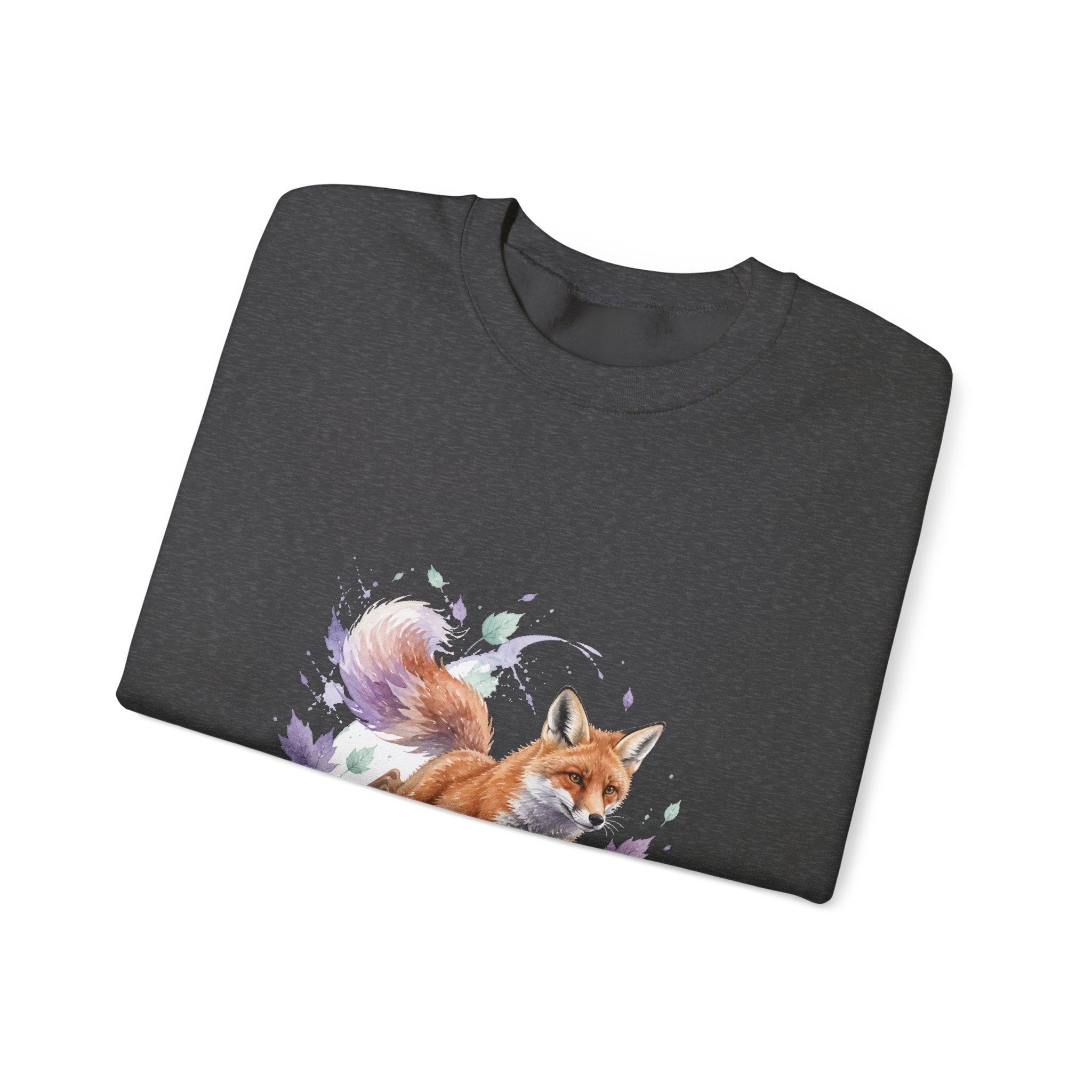Matching Couple Sweatshirt - Fox & Rabbit Matching Couple Crewneck Sweatshirt Watercolor Art His Hers Engagement Gift - Design A