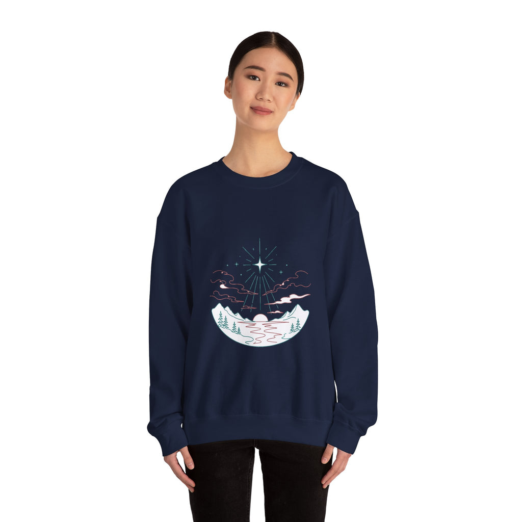 Matching Couple Sweatshirt - Evening & Morning Star Matching Couple Crewneck Sweatshirt Minimalist Art His Hers Valentine Gift - Design A