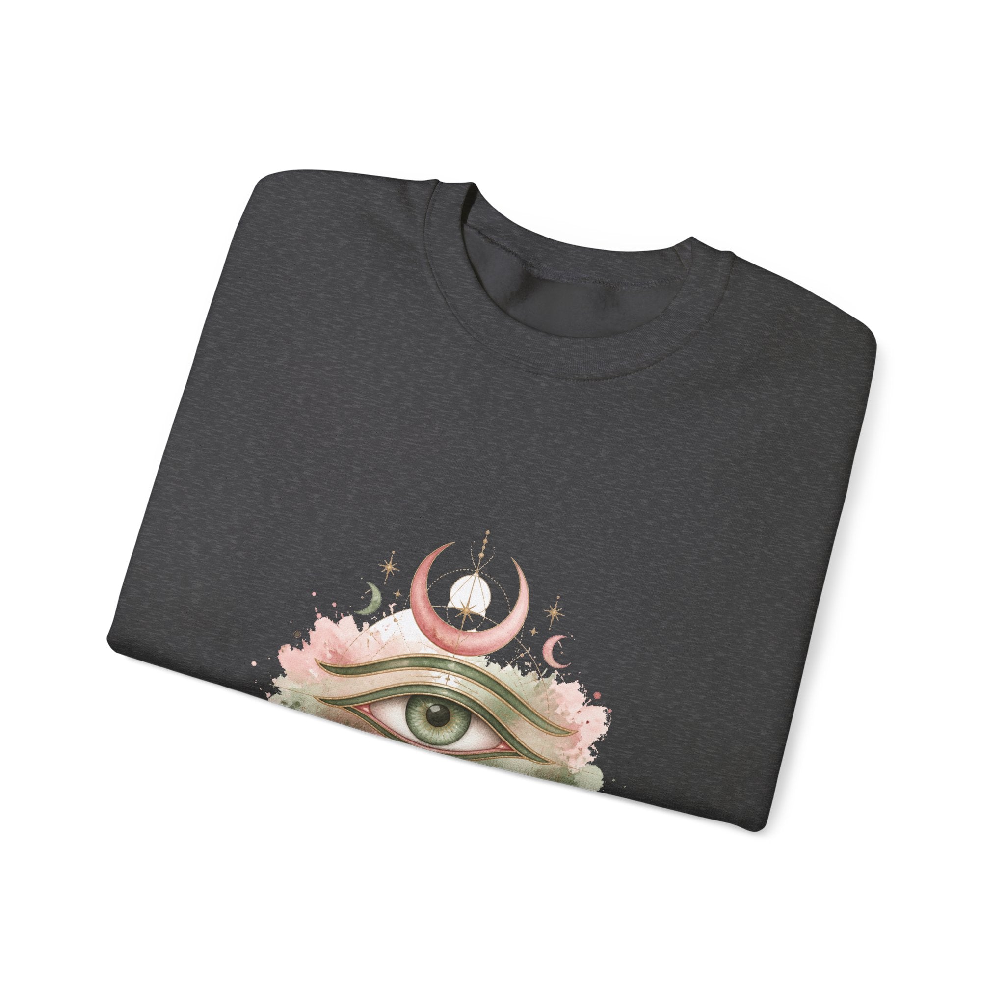 Matching Couple Sweatshirt - Eye of Ra & Horus Matching Couple Comfort Colors Crew Watercolor Art His Hers Birthday Gift - Design B