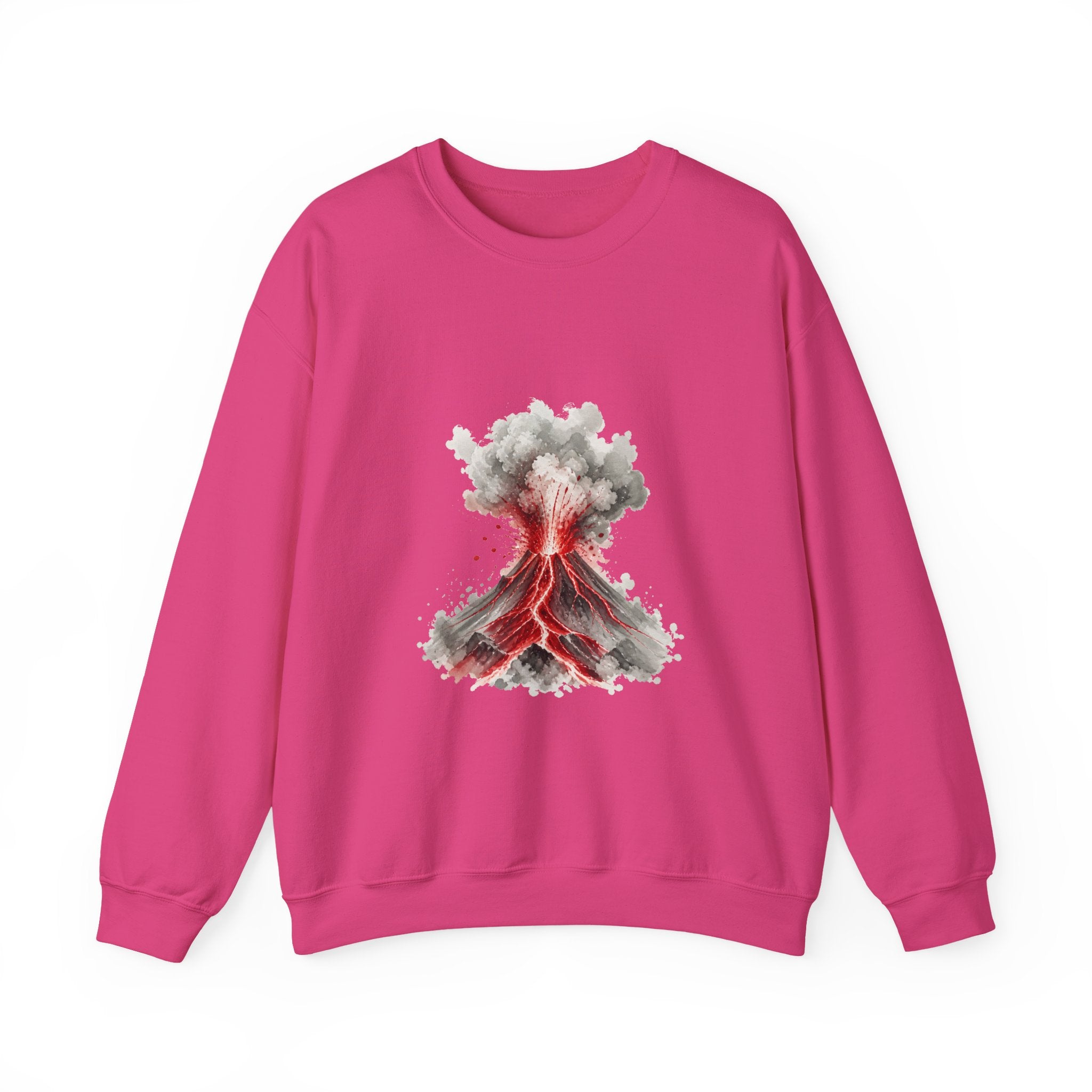 Matching Couple Sweatshirt - Volcano & Glacier Matching Couple Premium Fleece Sweatshirt Watercolor Art His Hers Birthday Gift - Design A