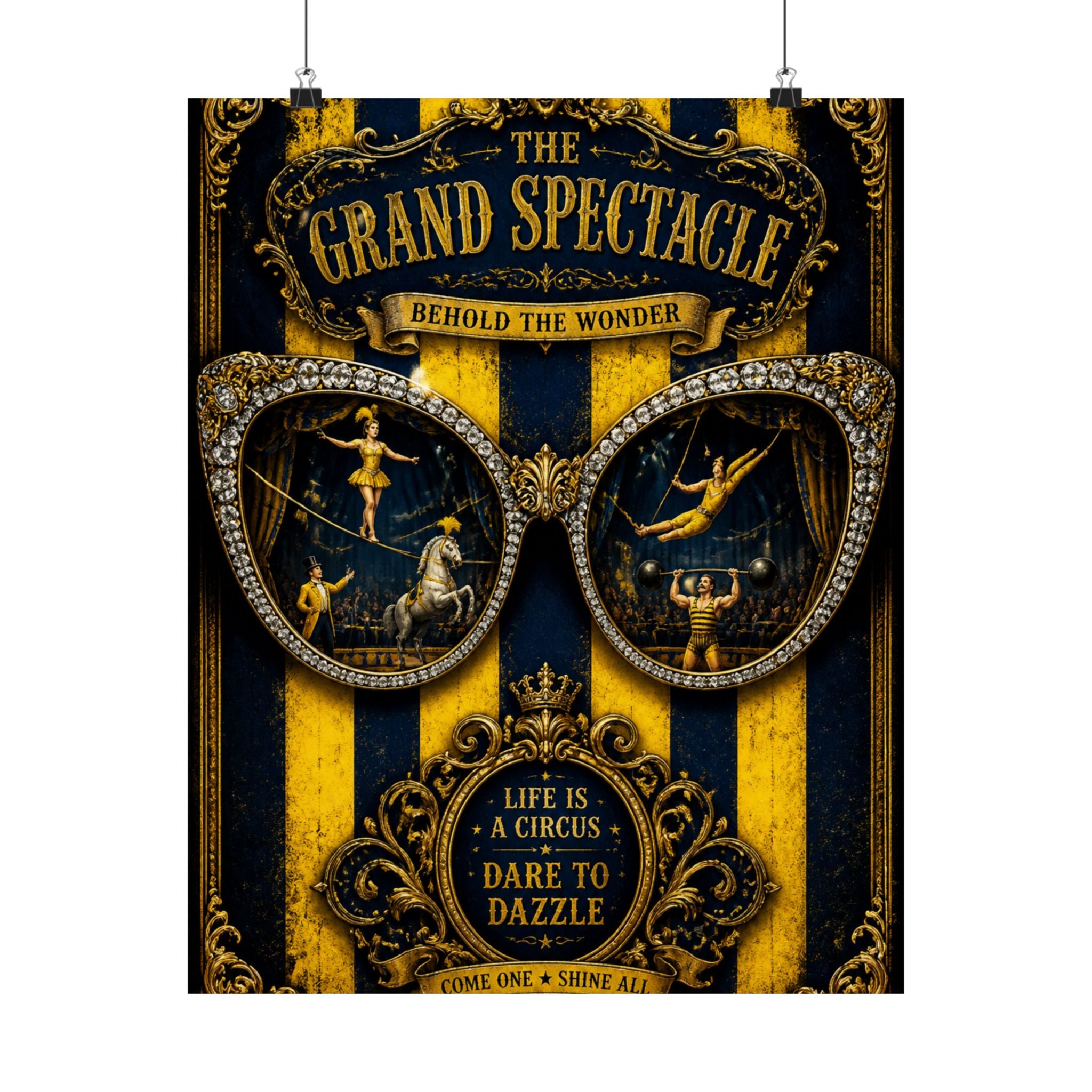 Sunglasses Circus Ring Wall Art Poster 18×24 Baroque Home Office Decor Maximalist Print