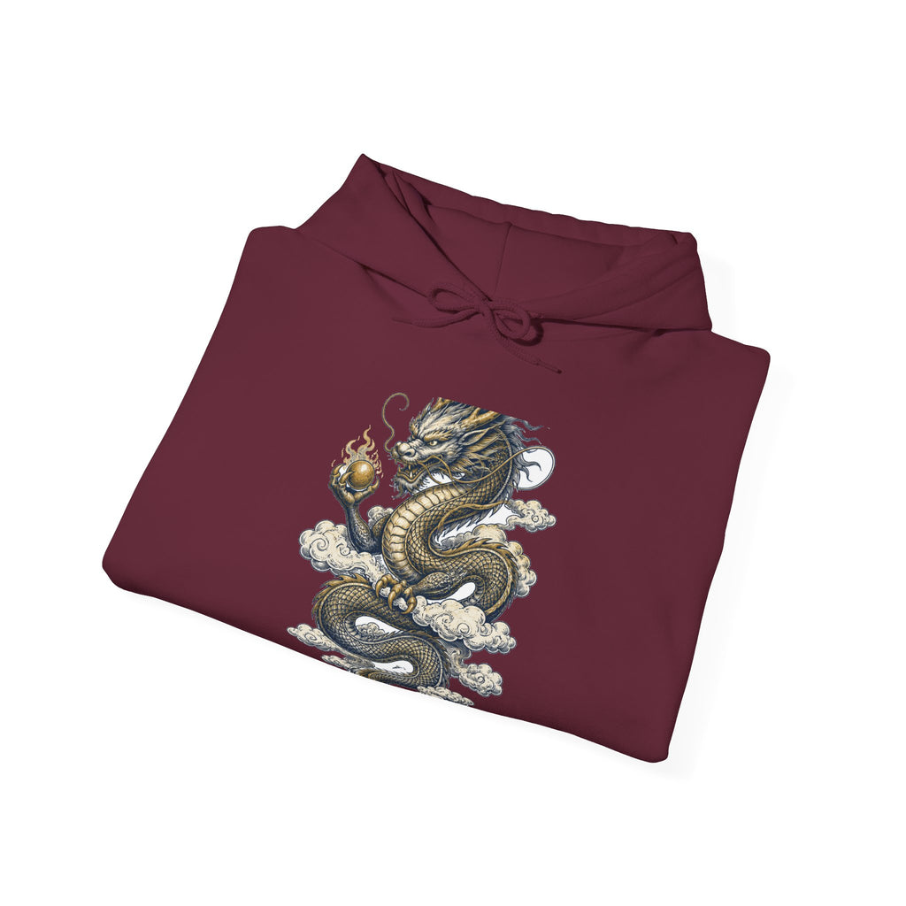 Matching Couple Sweatshirt - Dragon & Phoenix Matching Couple Hooded Sweatshirt Hand-Drawn Art His Hers Best Friend Gift - Design A