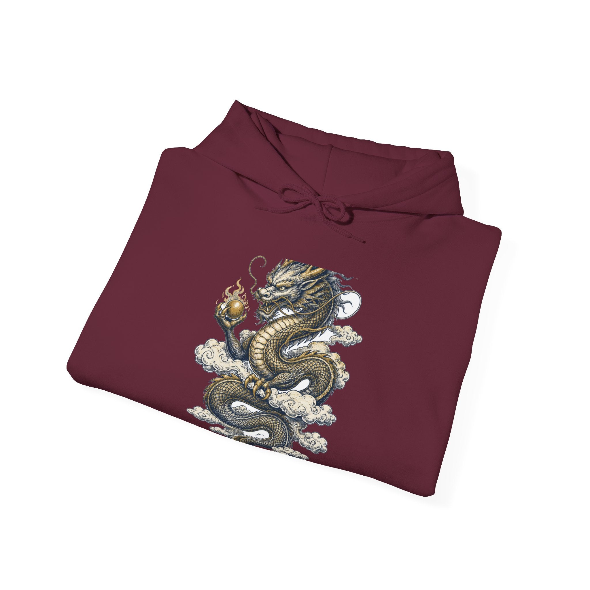 Matching Couple Sweatshirt - Dragon & Phoenix Matching Couple Hooded Sweatshirt Hand-Drawn Art His Hers Best Friend Gift - Design A