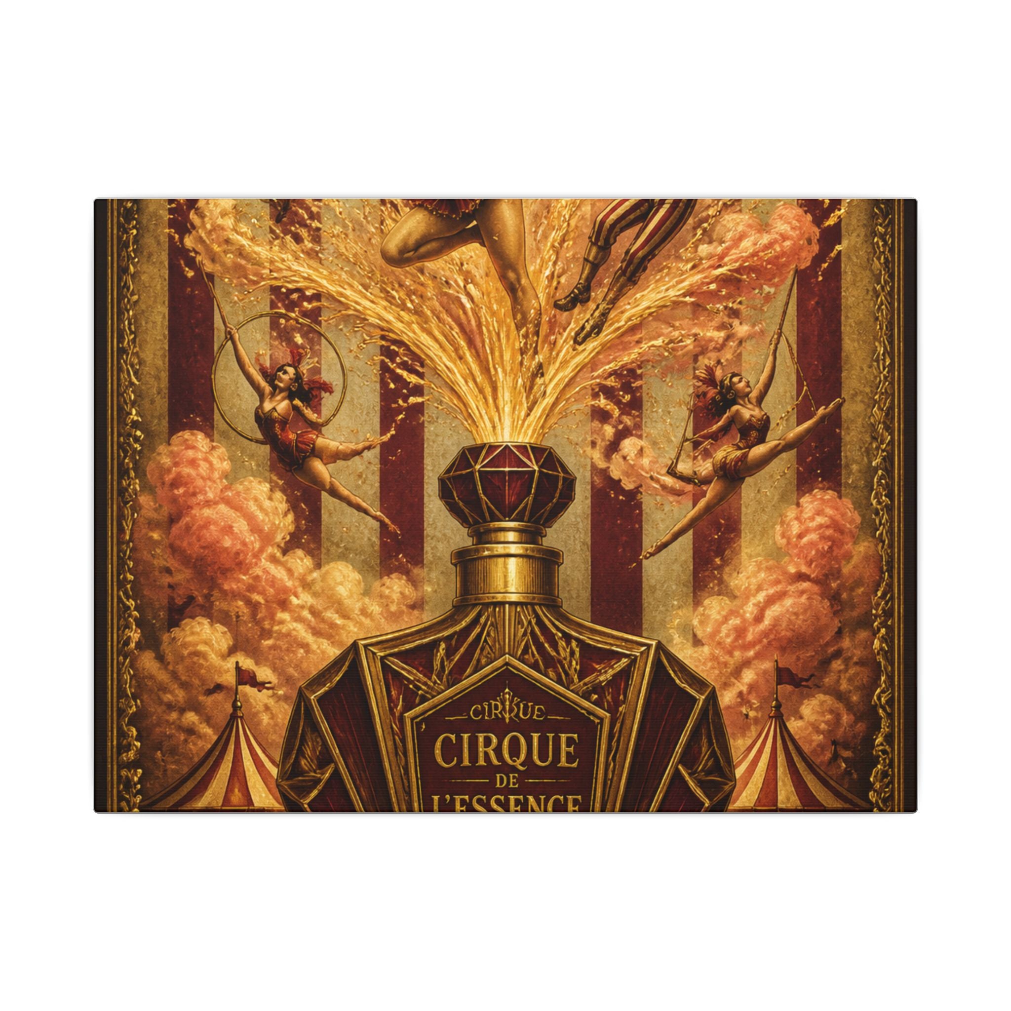 Perfume Bottle Fountain Wall Art Canvas 24×36 Baroque Studio Decor Maximalist Print
