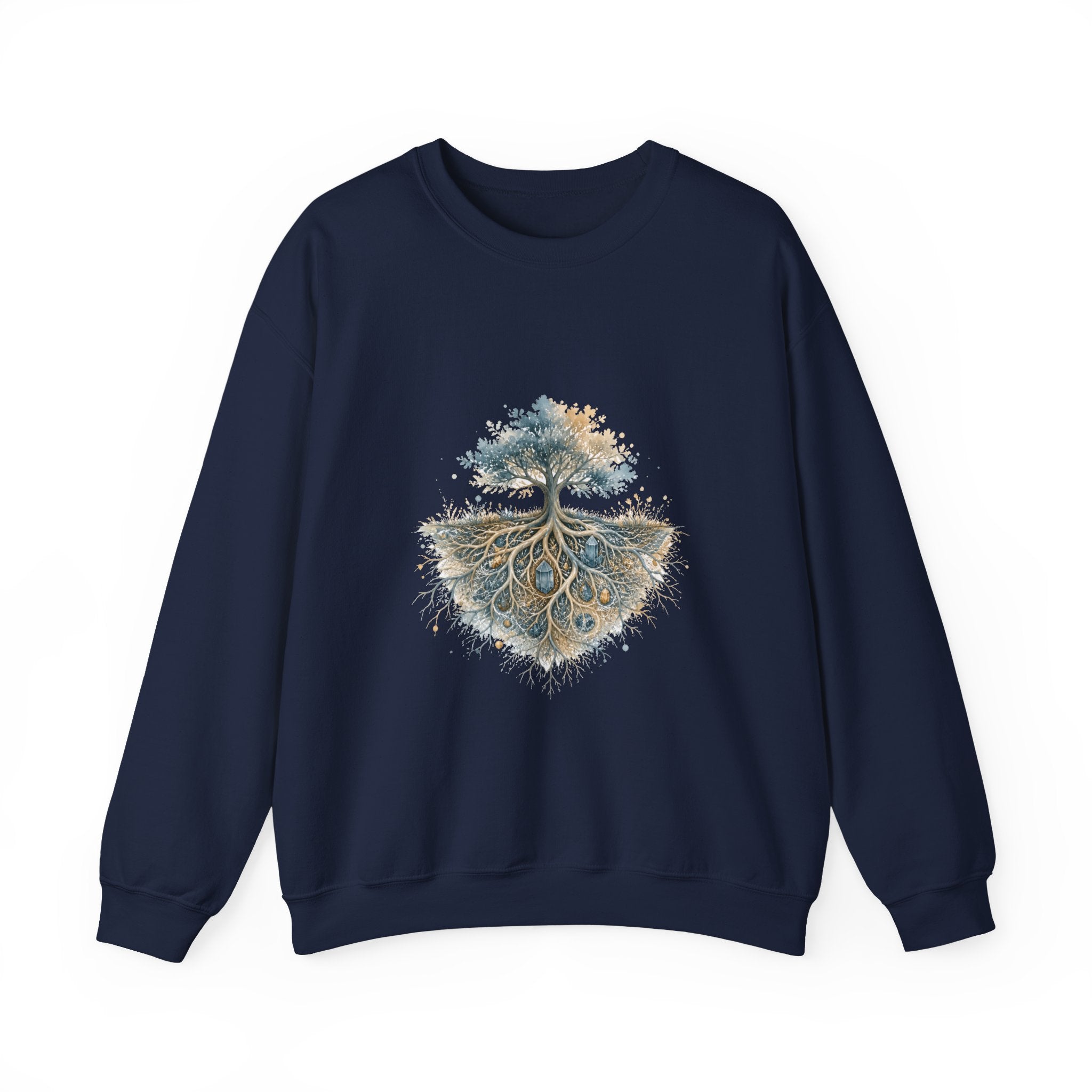 Matching Couple Sweatshirt - Ancient Oak & Deep Roots Matching Couple Comfort Colors Crew Watercolor Art His Hers Birthday Gift - Design B