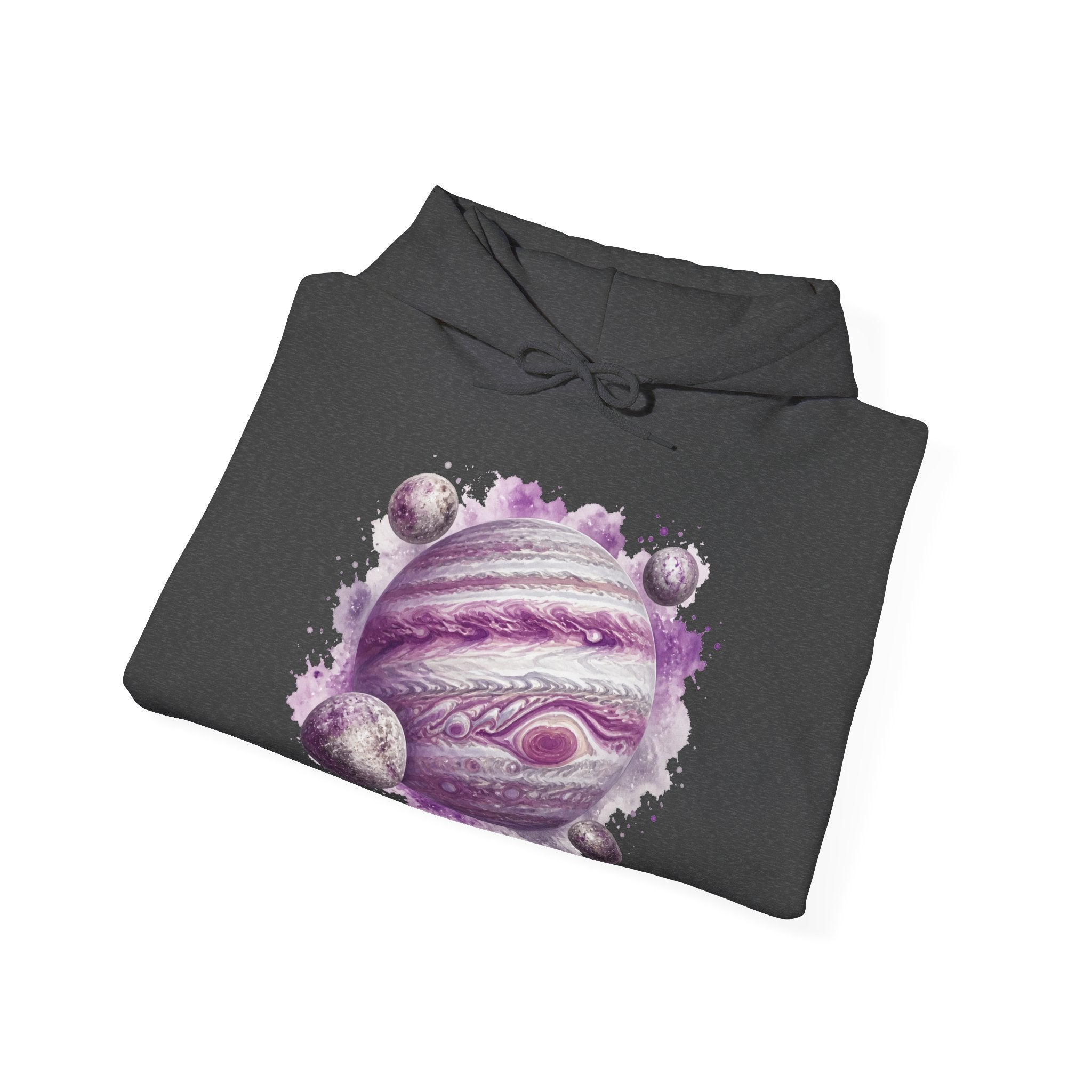 Matching Couple Sweatshirt - Saturn & Jupiter Matching Couple Hooded Sweatshirt Watercolor Art His Hers Engagement Gift - Design B