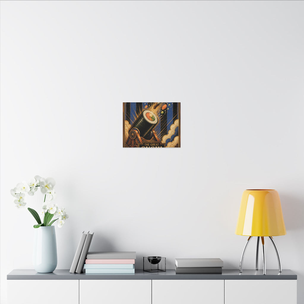 Sushi Roll Cannon Wall Art Canvas 24×36 Art Deco Bar Area Decor Maximalist Print