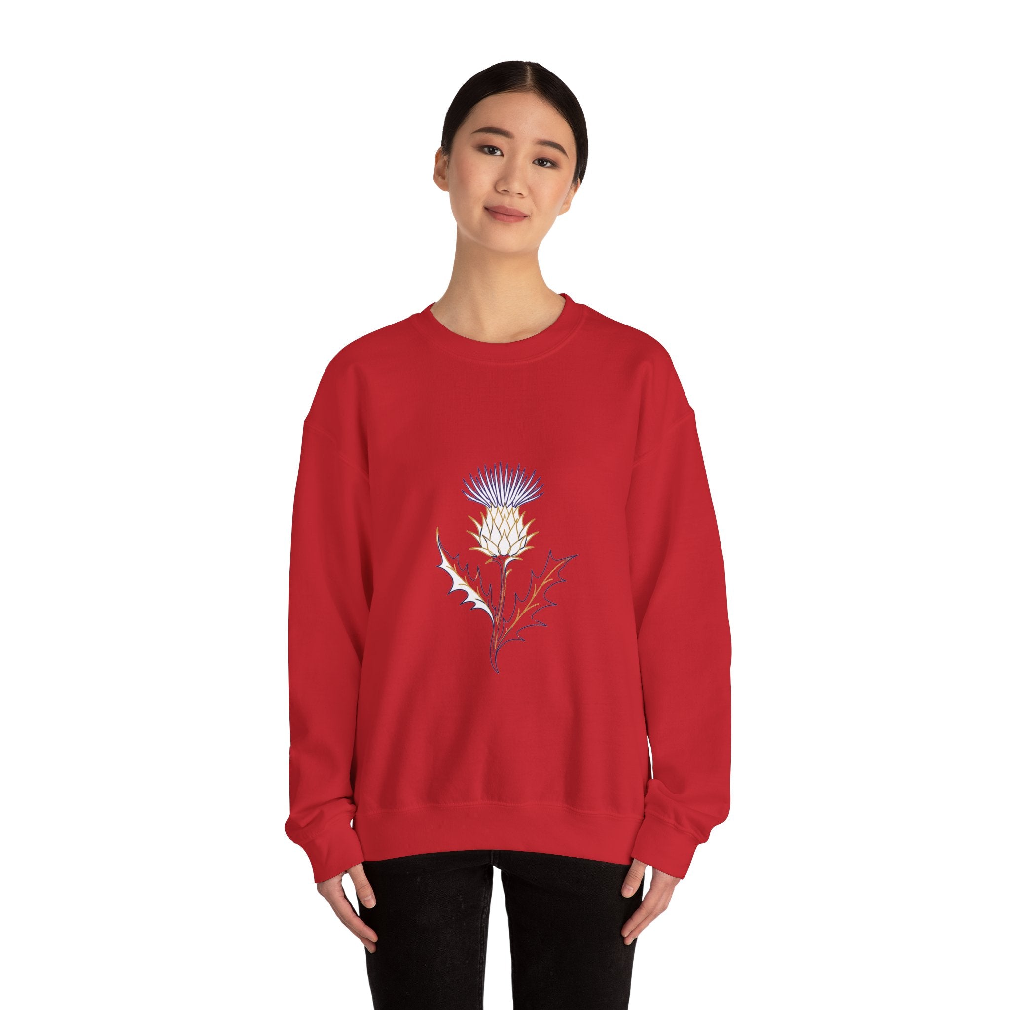 Matching Couple Sweatshirt - Lavender & Thistle Matching Couple Comfort Colors Crew Minimalist Art His Hers Christmas Gift - Design B