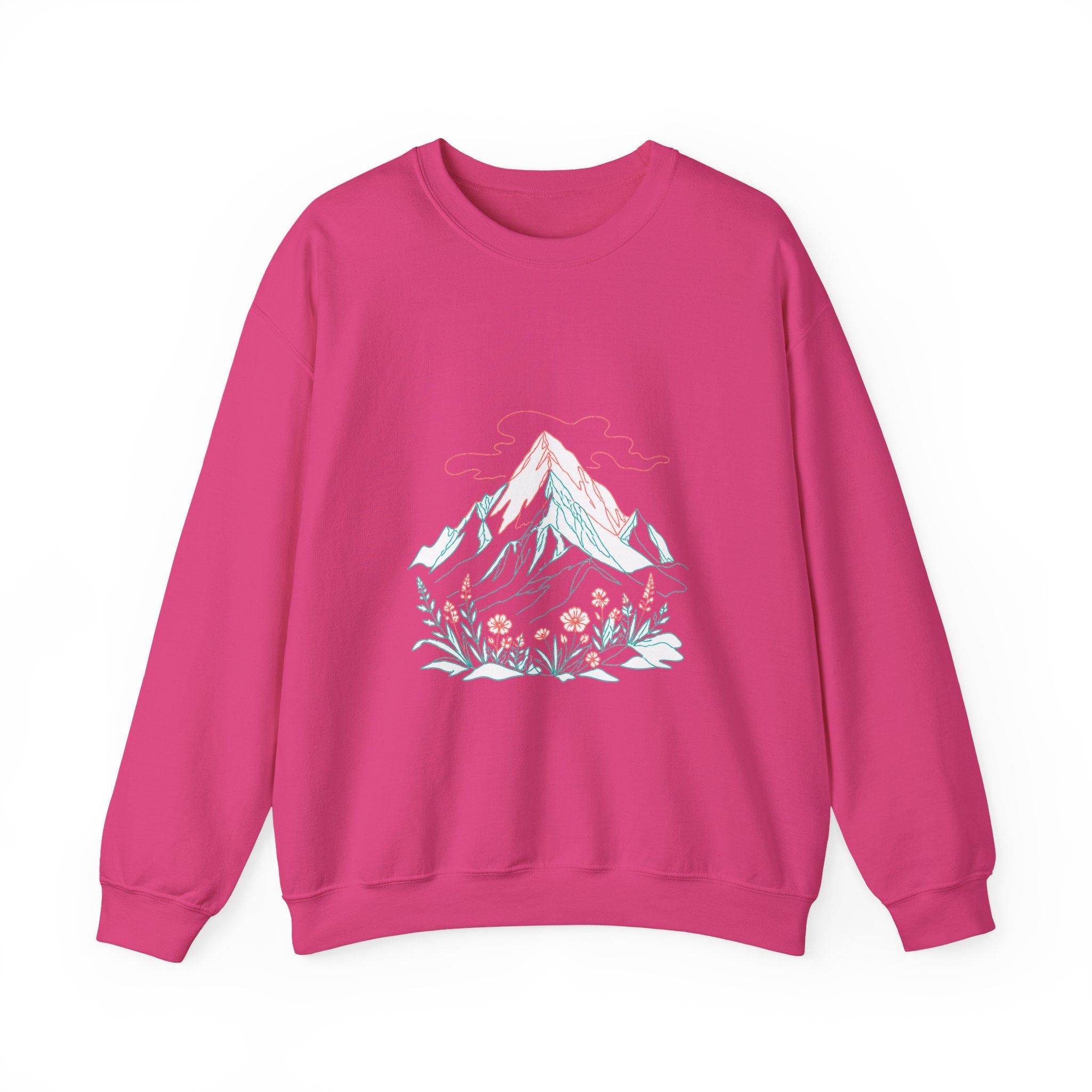 Matching Couple Sweatshirt - Mountain & Ocean Matching Couple Comfort Colors Crew Minimalist Art His Hers Christmas Gift - Design A
