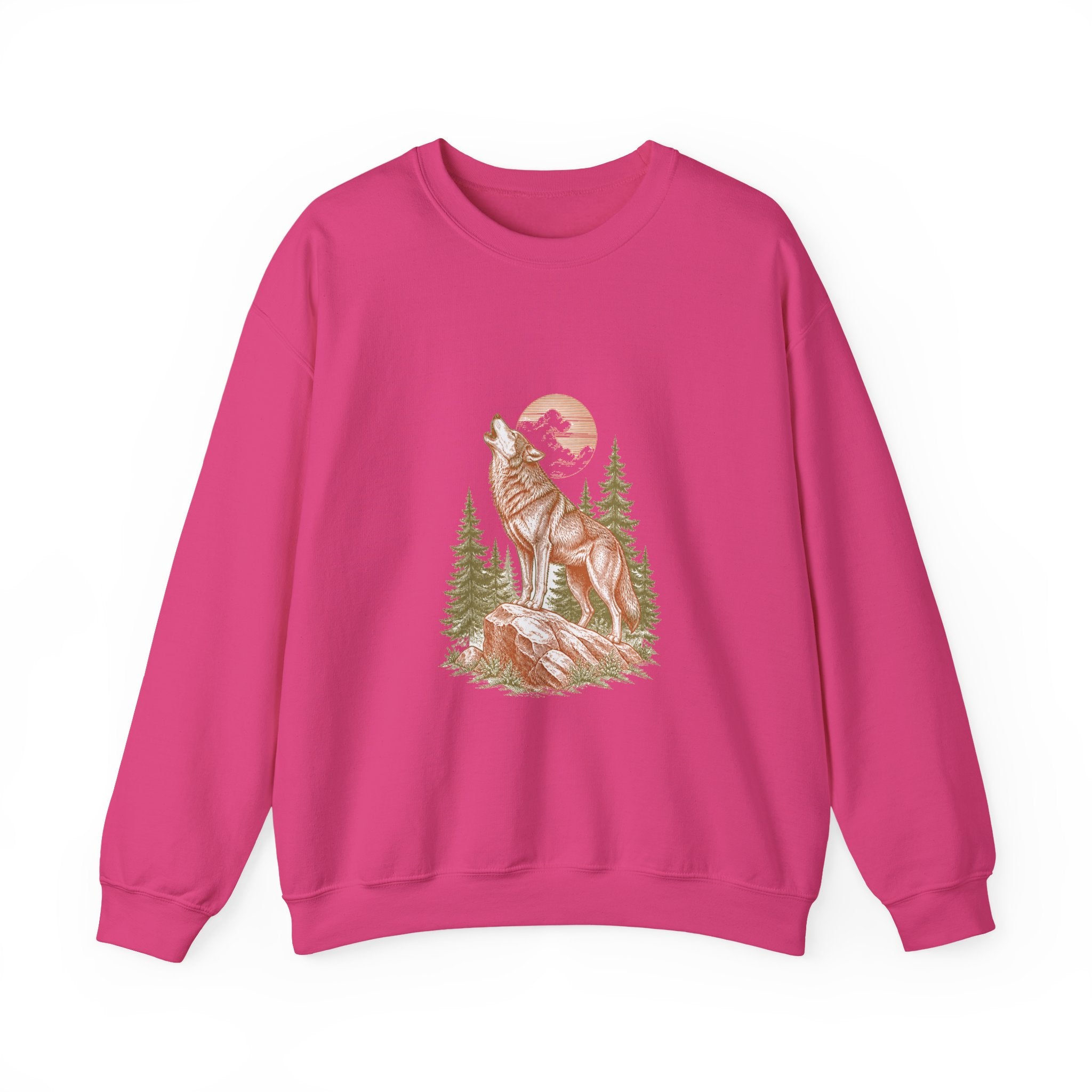 Matching Couple Sweatshirt - Wolf & Dove Matching Couple Crewneck Sweatshirt Vintage Art His Hers Wedding Gift - Design A