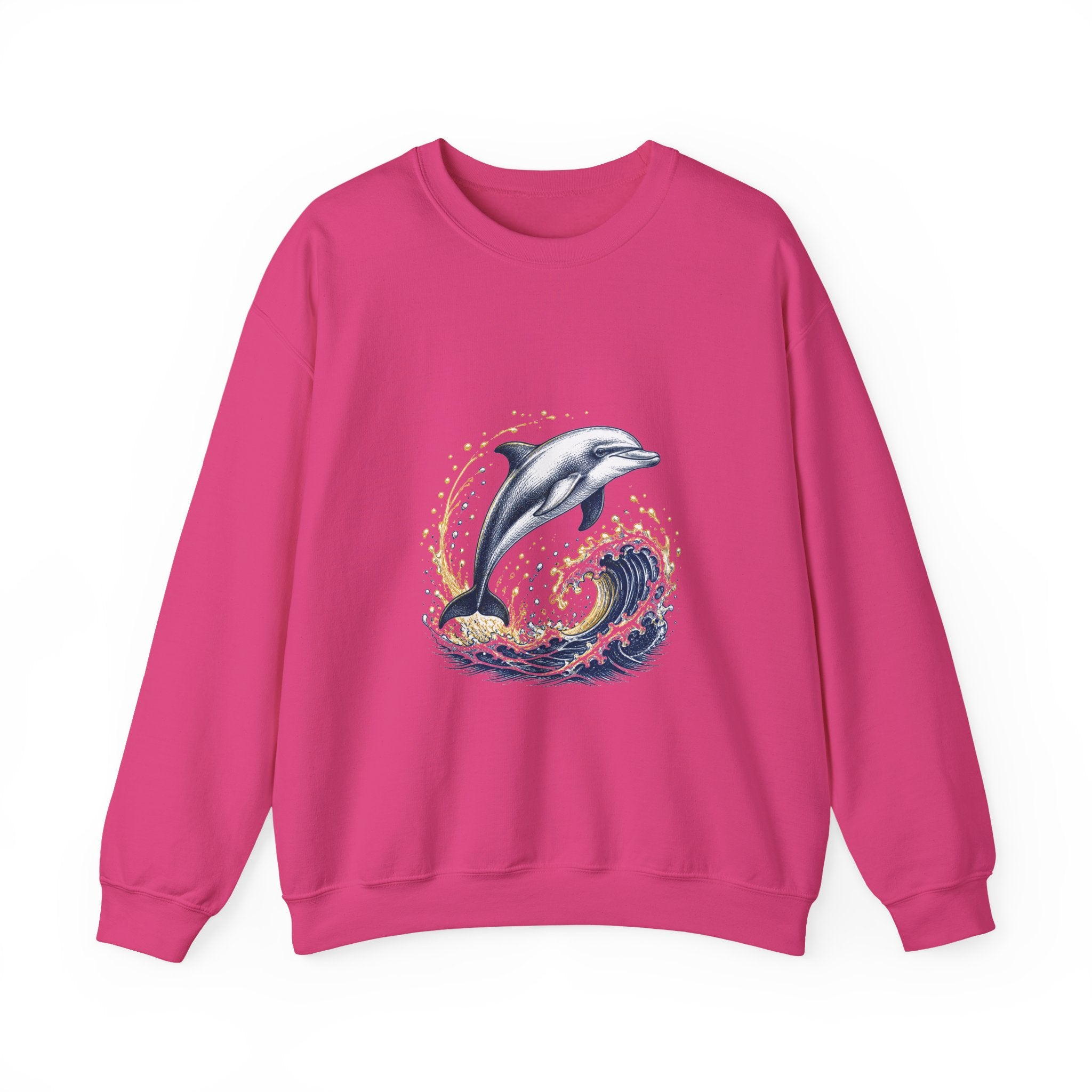 Matching Couple Sweatshirt - Shark & Dolphin Matching Couple Comfort Colors Crew Hand-Drawn Art His Hers Anniversary Gift - Design B
