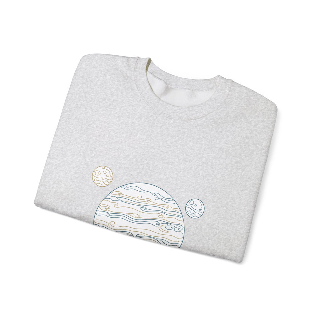 Matching Couple Sweatshirt - Saturn & Jupiter Matching Couple Crewneck Sweatshirt Minimalist Art His Hers Valentine Gift - Design B