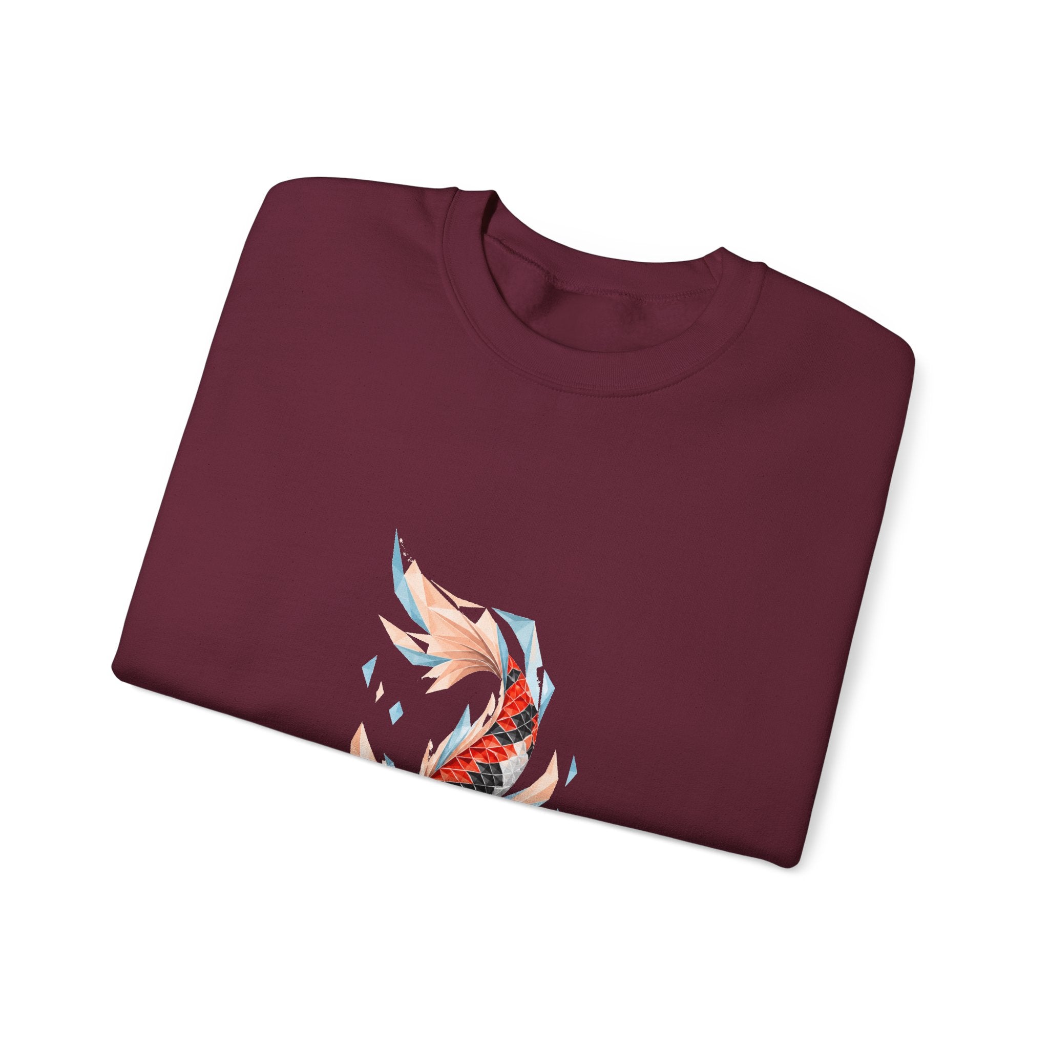 Matching Couple Sweatshirt - Koi Fish Yin Yang Matching Couple Premium Fleece Sweatshirt Geometric Art His Hers Love Gift - Design B