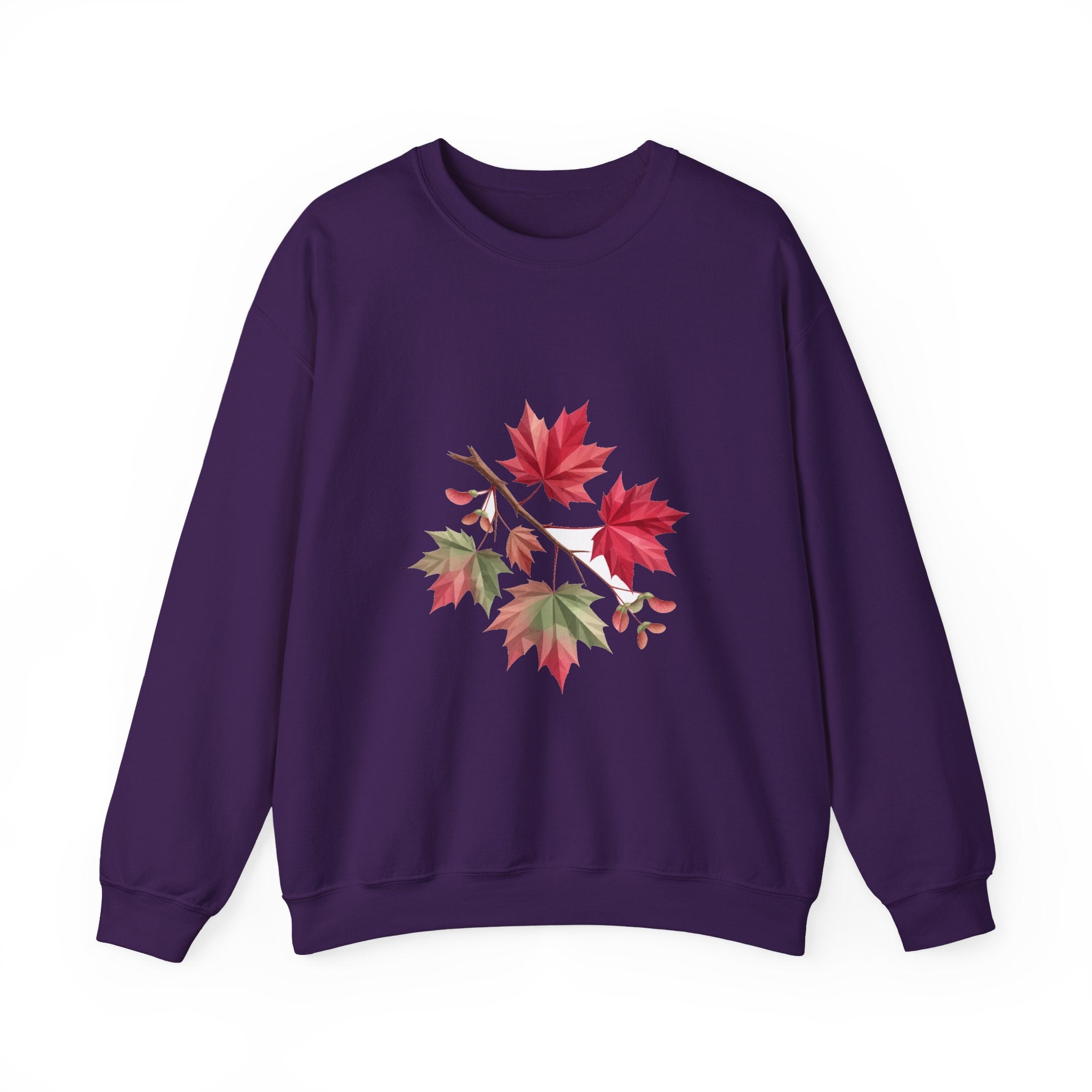 Matching Couple Sweatshirt - Cherry Blossom & Maple Leaf Matching Couple Premium Fleece Sweatshirt Geometric Art His Hers Love Gift - Design B