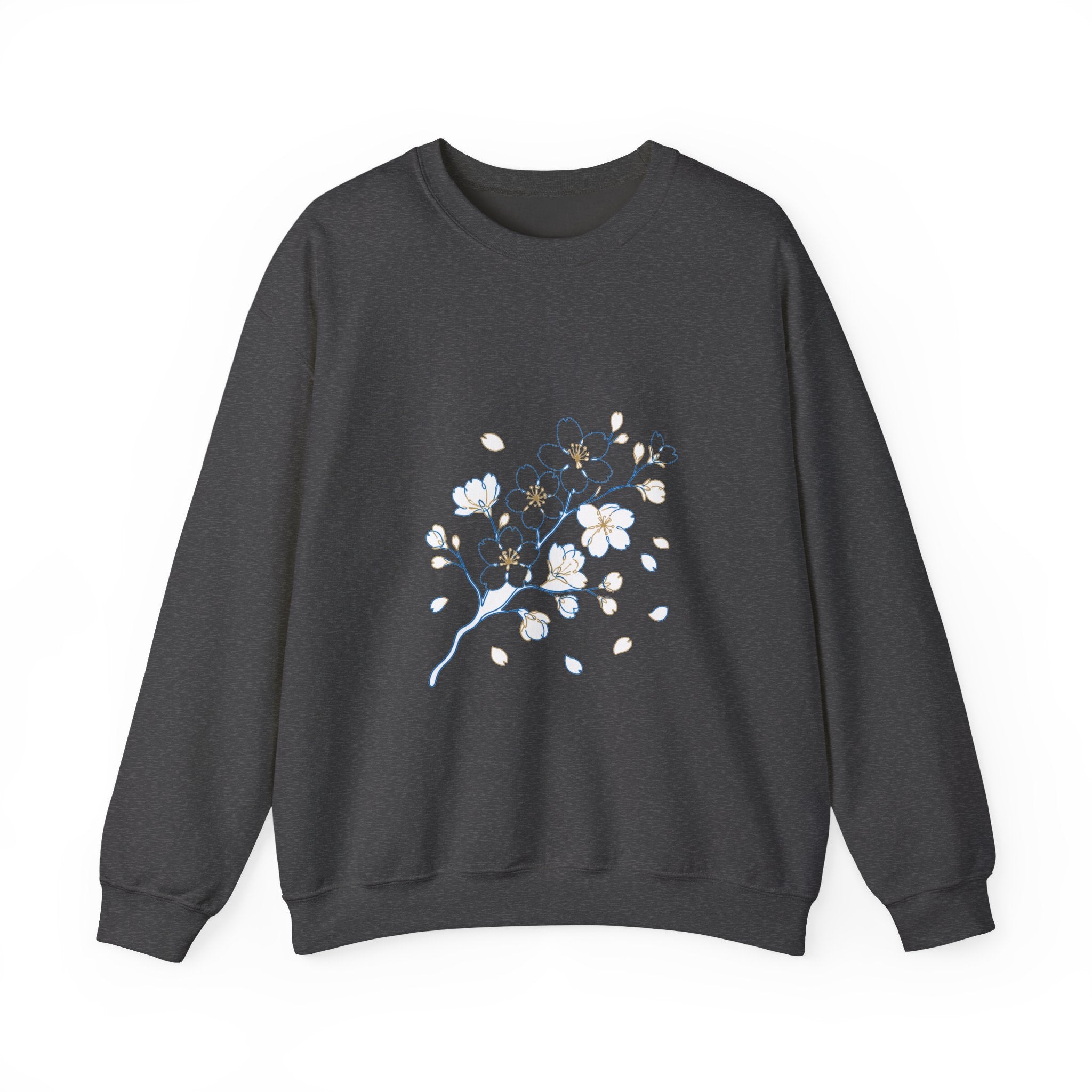 Matching Couple Sweatshirt - Cherry Blossom & Maple Leaf Matching Couple Premium Fleece Sweatshirt Minimalist Art His Hers Christmas Gift - Design A