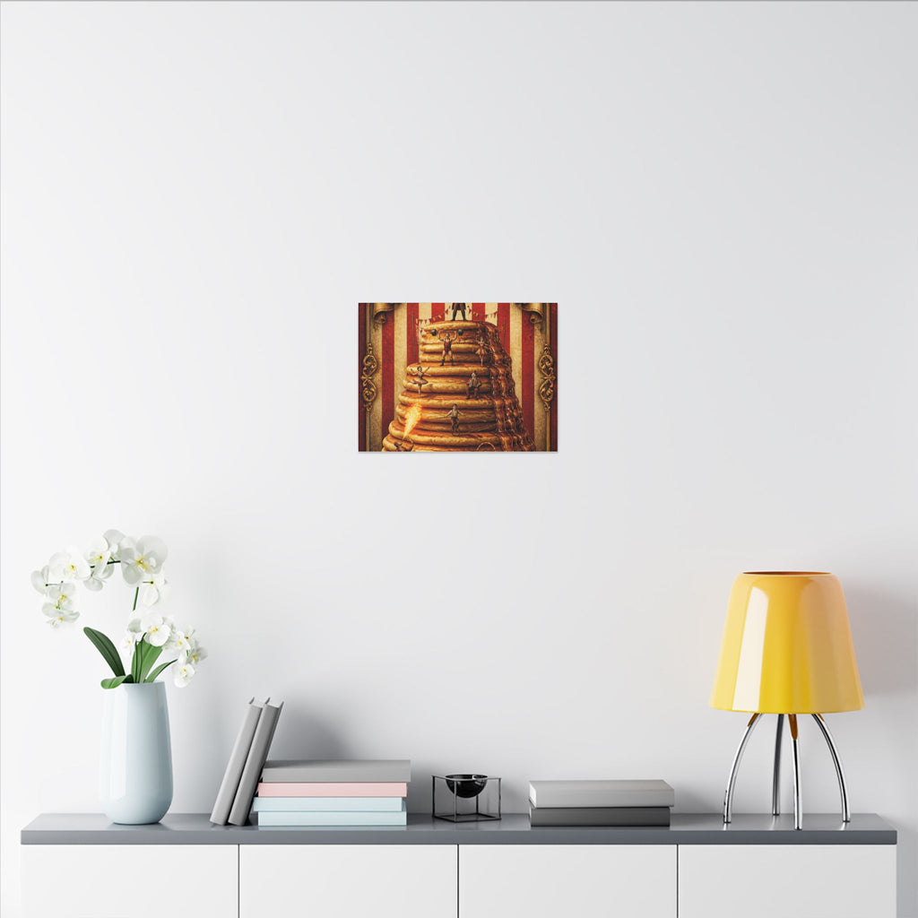 Pancake Stack Platform Wall Art Canvas 24×36 Baroque Studio Decor Maximalist Print