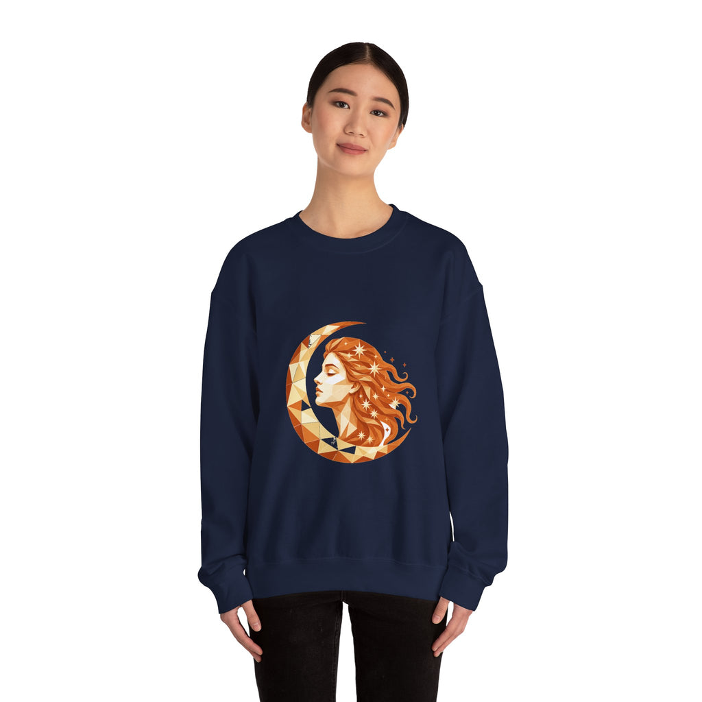 Matching Couple Sweatshirt - Helios & Selene Matching Couple Crewneck Sweatshirt Geometric Art His Hers Couple Gift - Design B