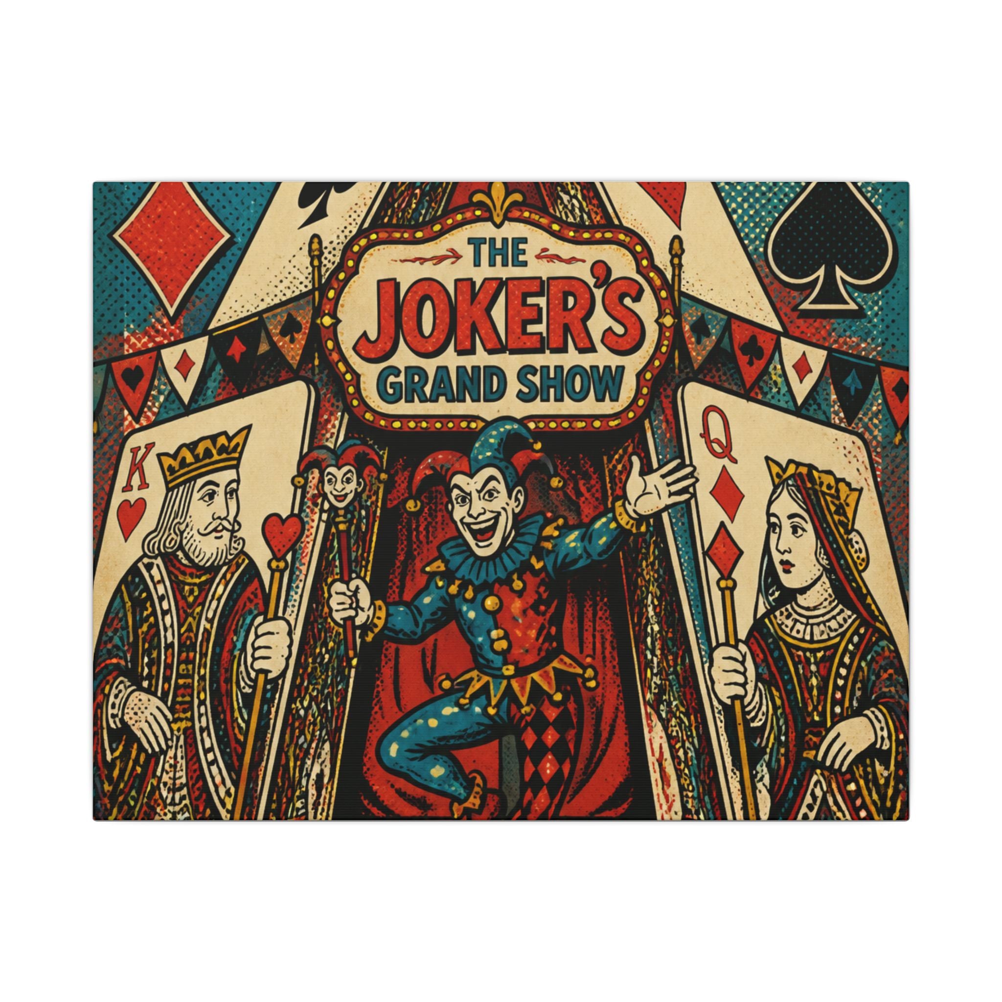 Playing Cards Tent Wall Art Canvas 24×36 Pop Art Restaurant Decor Maximalist Print