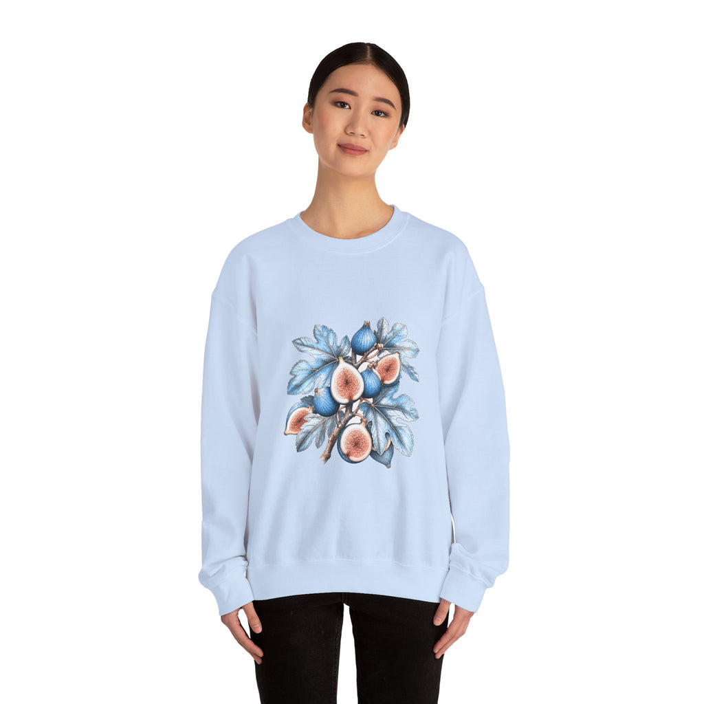 Matching Couple Sweatshirt - Olive Branch & Fig Matching Couple Comfort Colors Crew Hand-Drawn Art His Hers Anniversary Gift - Design B