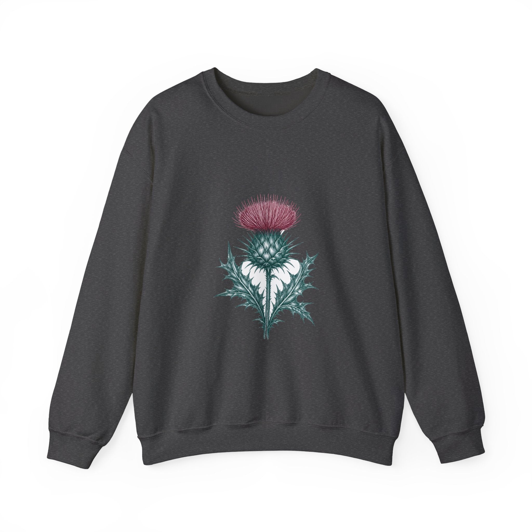 Matching Couple Sweatshirt - Lavender & Thistle Matching Couple Comfort Colors Crew Hand-Drawn Art His Hers Anniversary Gift - Design B