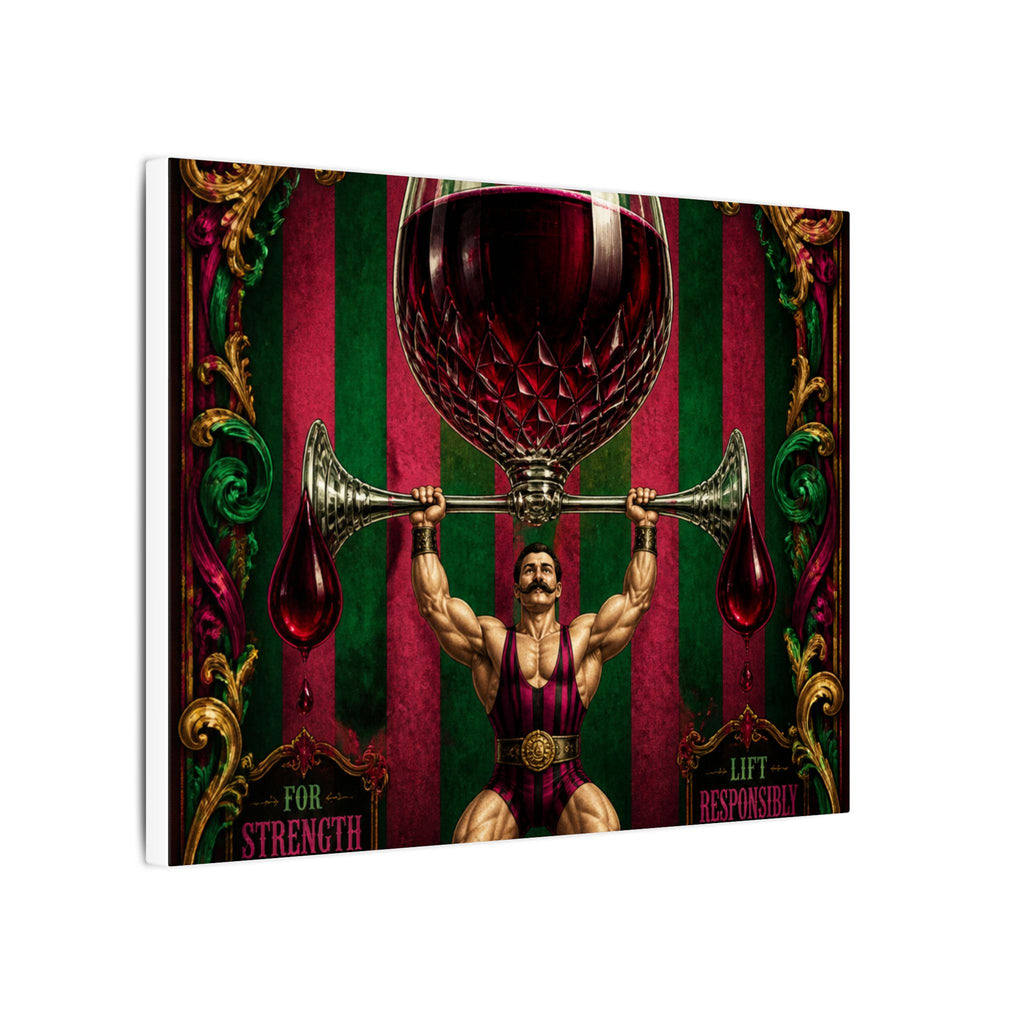 Wine Glass Strongman Wall Art Canvas 16×20 Baroque Home Office Decor Maximalist Print