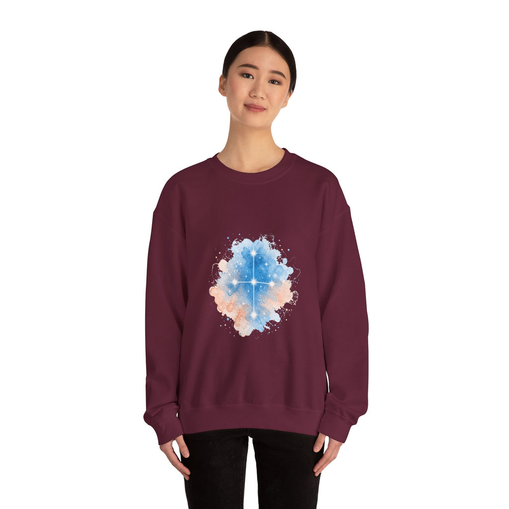 Matching Couple Sweatshirt - Aurora & Southern Cross Matching Couple Comfort Colors Crew Watercolor Art His Hers Birthday Gift - Design B