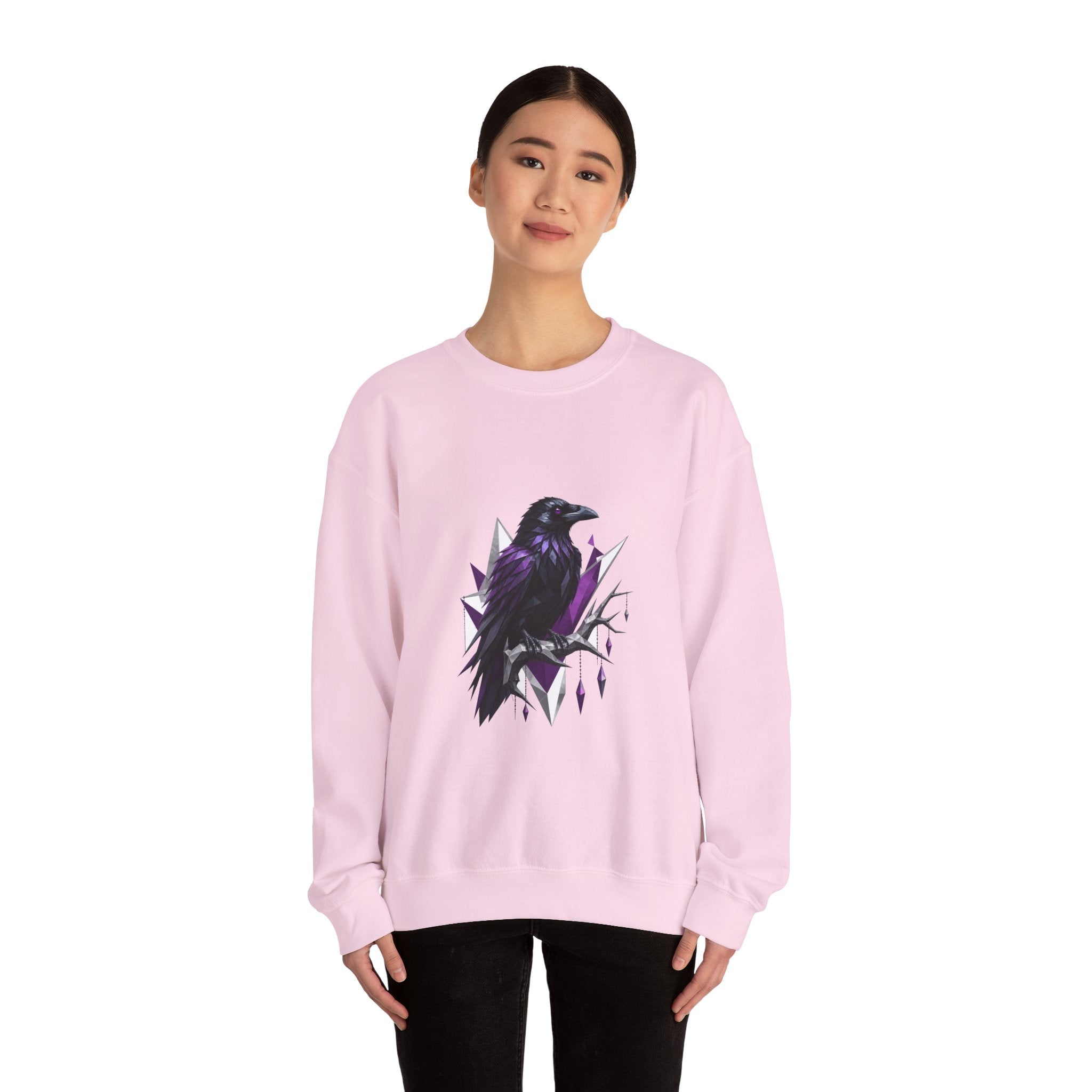 Matching Couple Sweatshirt - Raven & Swan Matching Couple Premium Fleece Sweatshirt Geometric Art His Hers Love Gift - Design A