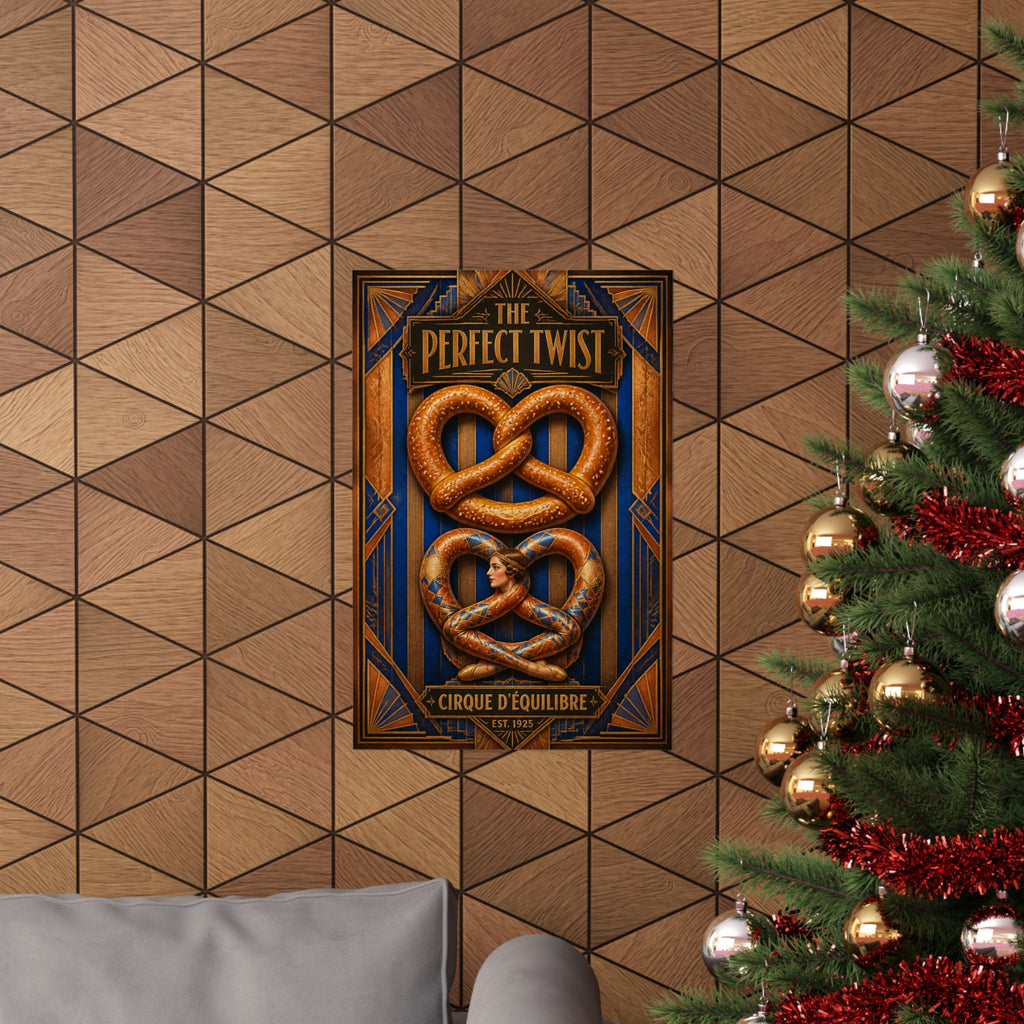 Pretzel Contortionist Wall Art Poster 18×24 Art Deco Entryway Decor Maximalist Print
