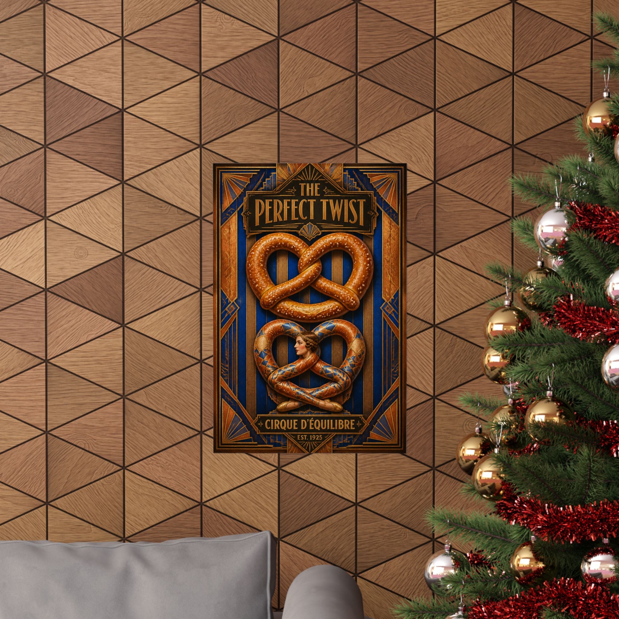 Pretzel Contortionist Wall Art Poster 18×24 Art Deco Entryway Decor Maximalist Print