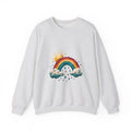 Matching Couple Sweatshirt - Storm & Rainbow Matching Couple Crewneck Sweatshirt Geometric Art His Hers Couple Gift - Design B
