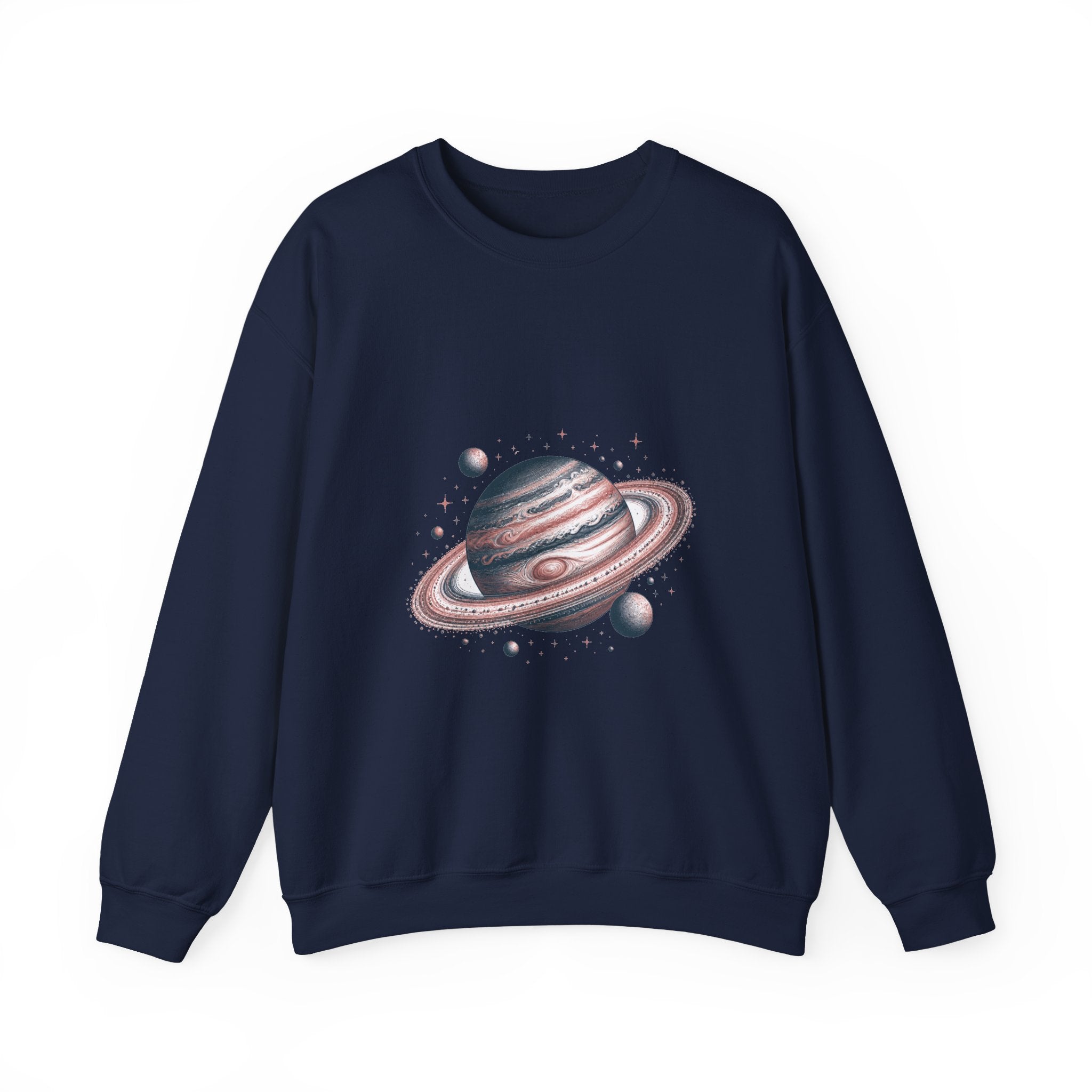 Matching Couple Sweatshirt - Astronaut & Planet Matching Couple Crewneck Sweatshirt Hand-Drawn Art His Hers Best Friend Gift - Design B