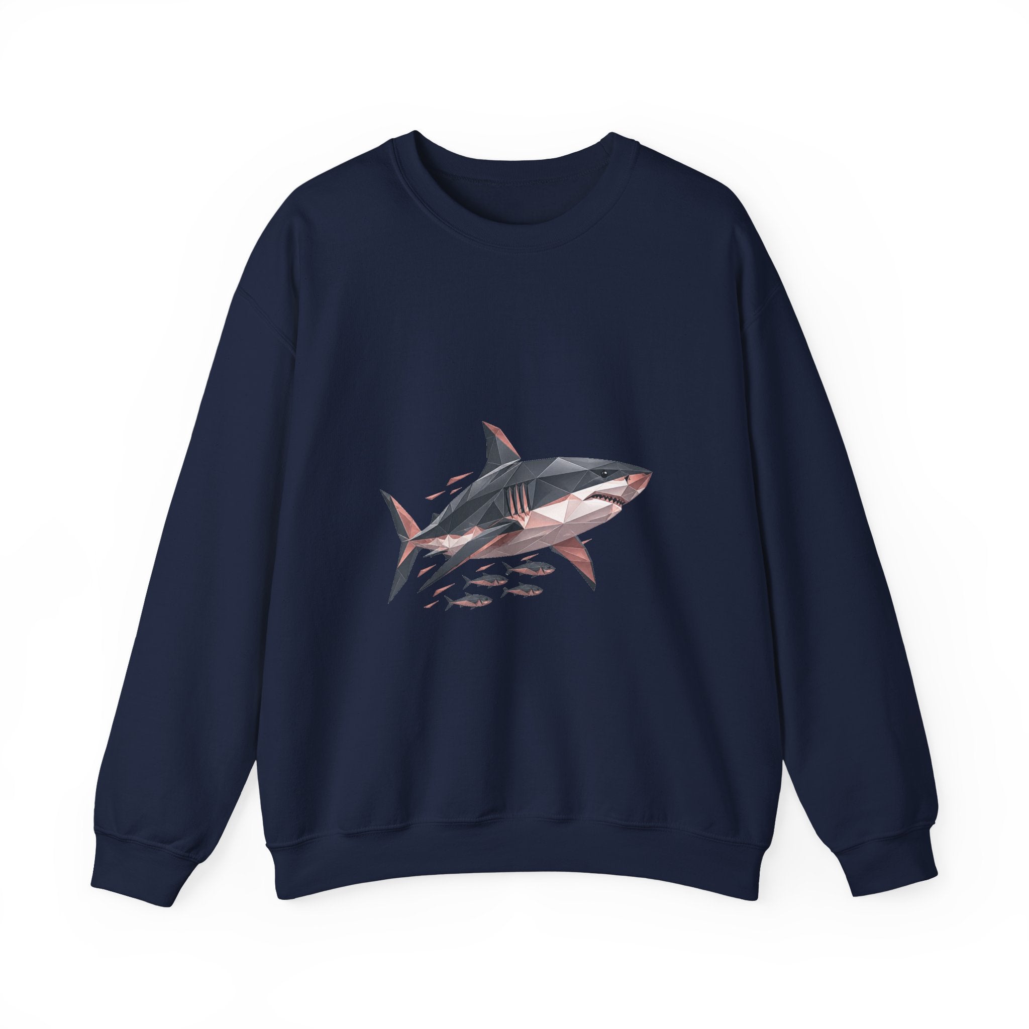 Matching Couple Sweatshirt - Shark & Dolphin Matching Couple Premium Fleece Sweatshirt Geometric Art His Hers Love Gift - Design A