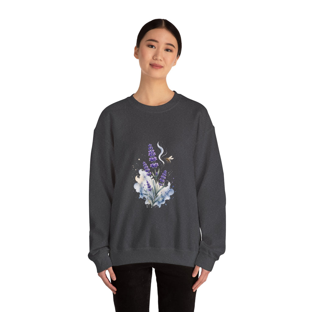 Matching Couple Sweatshirt - Lavender & Thistle Matching Couple Premium Fleece Sweatshirt Watercolor Art His Hers Birthday Gift - Design A
